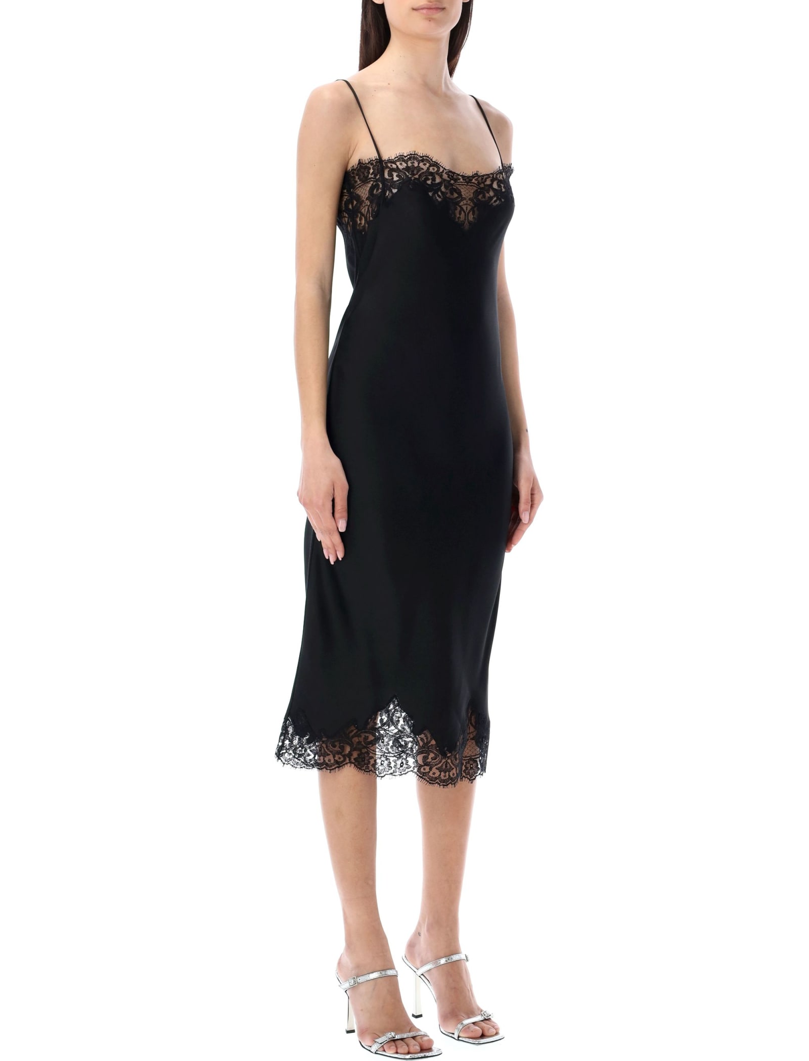 Shop Stella Mccartney Lace Mini Dress In Black