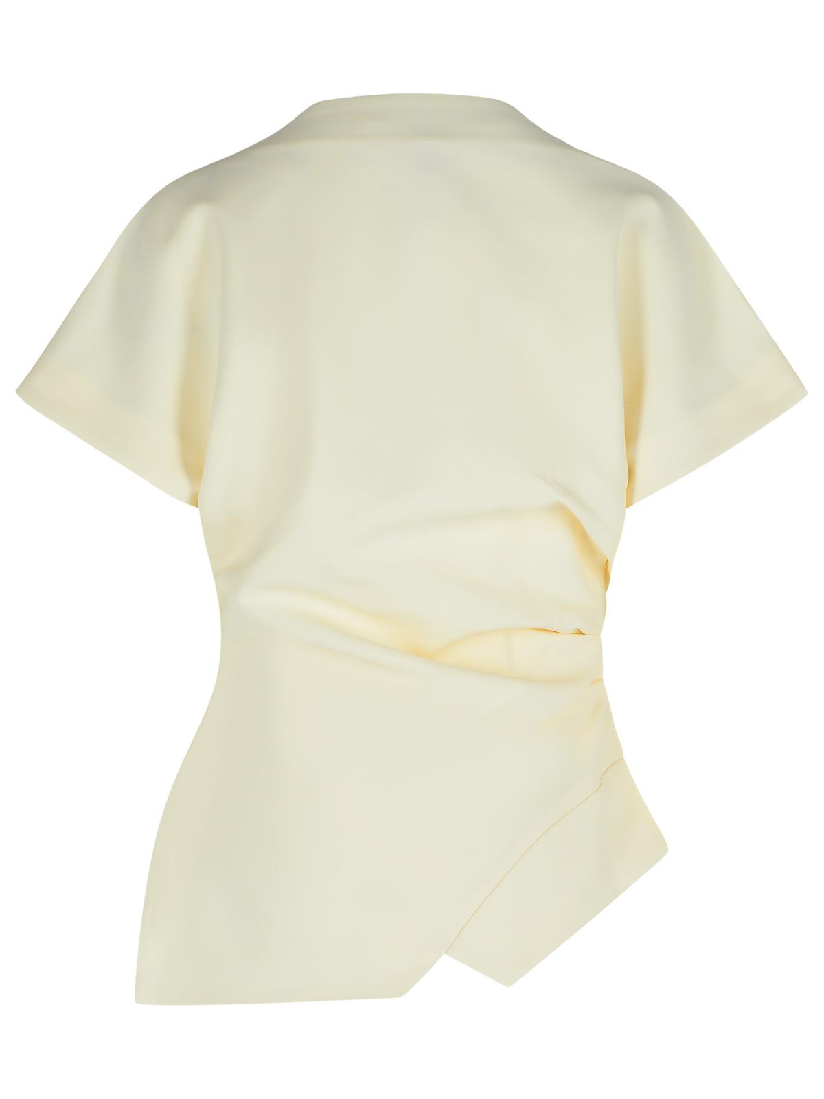 Rohe Draped T-shirt In White Viscose Blend In Neutral