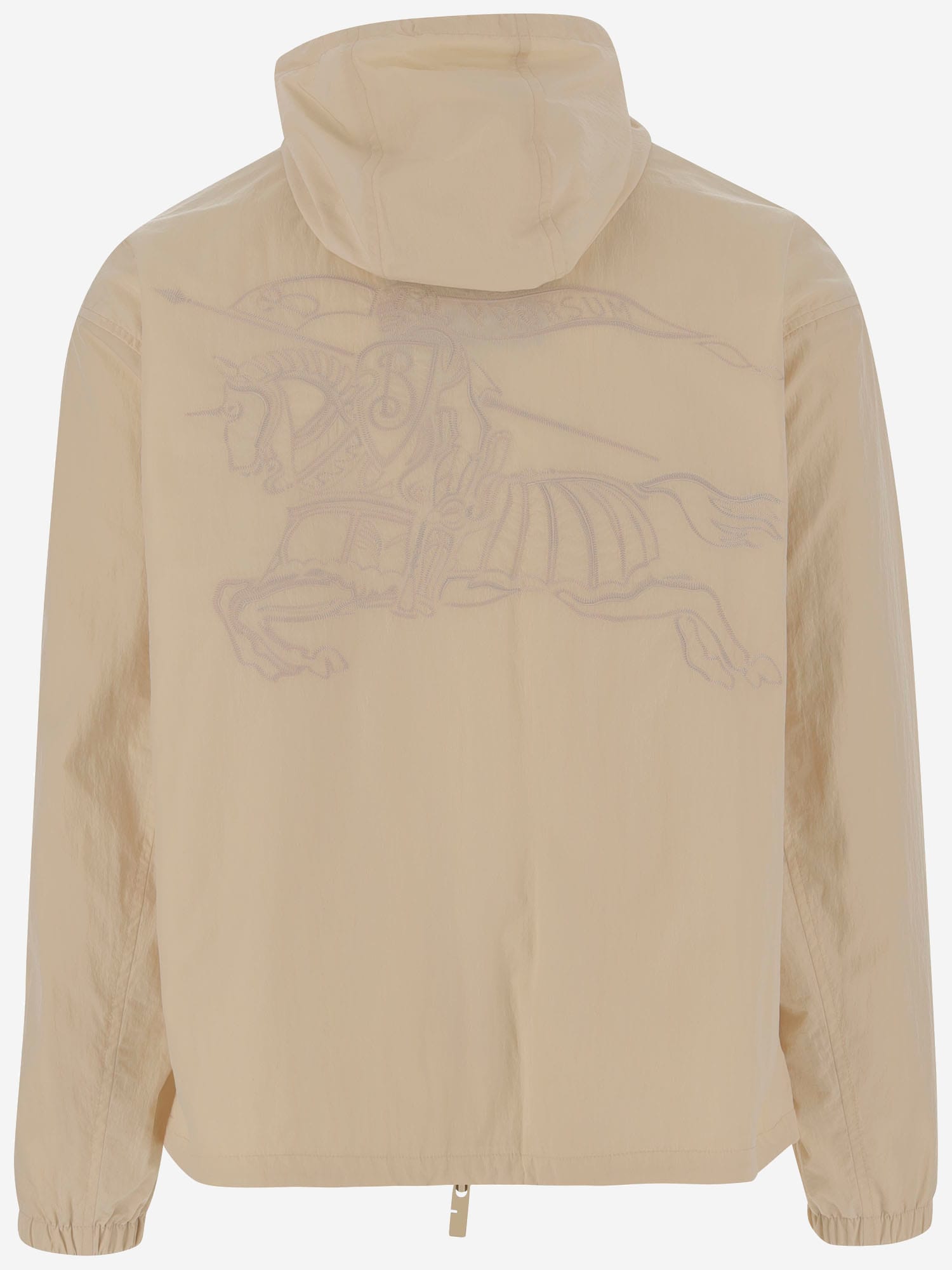 Burberry Hooded Drawstring Jackets With Elasticated Cuffs In Beige
