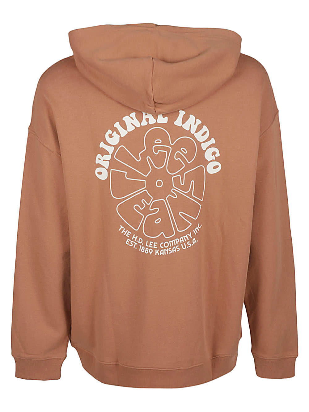 Lee Logo Cotton Hoodie In Brown