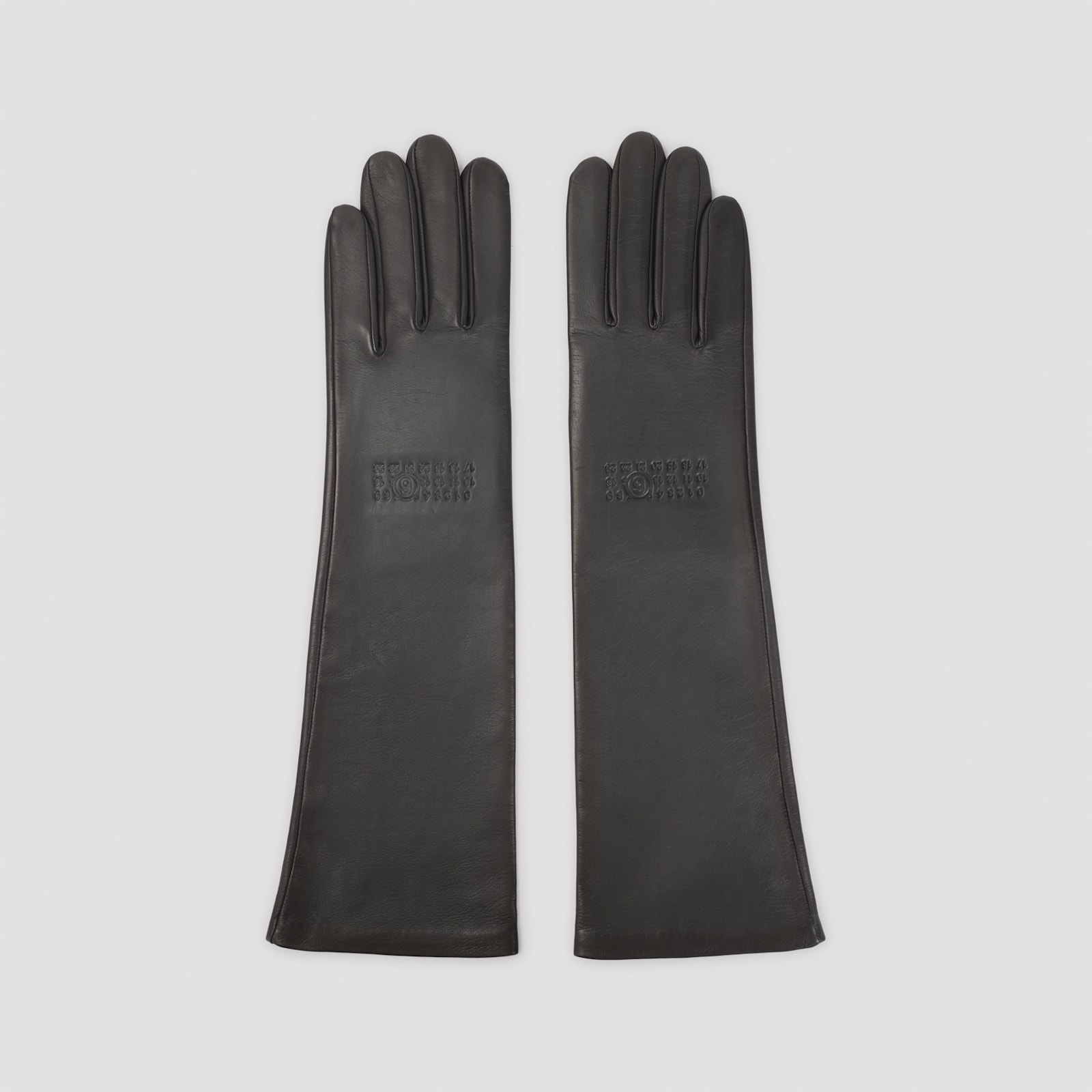 Mm6 Maison Margiela Grey Ovine Leather Gloves In Gray