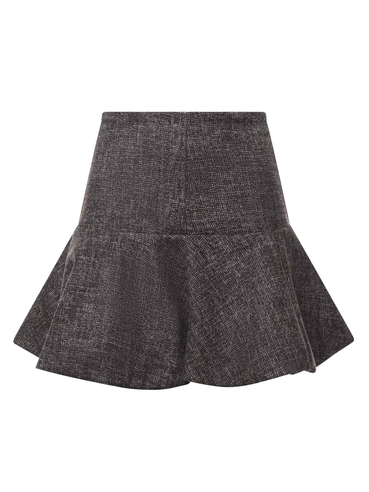 Pinko Flannel Mini Skirt In Gray