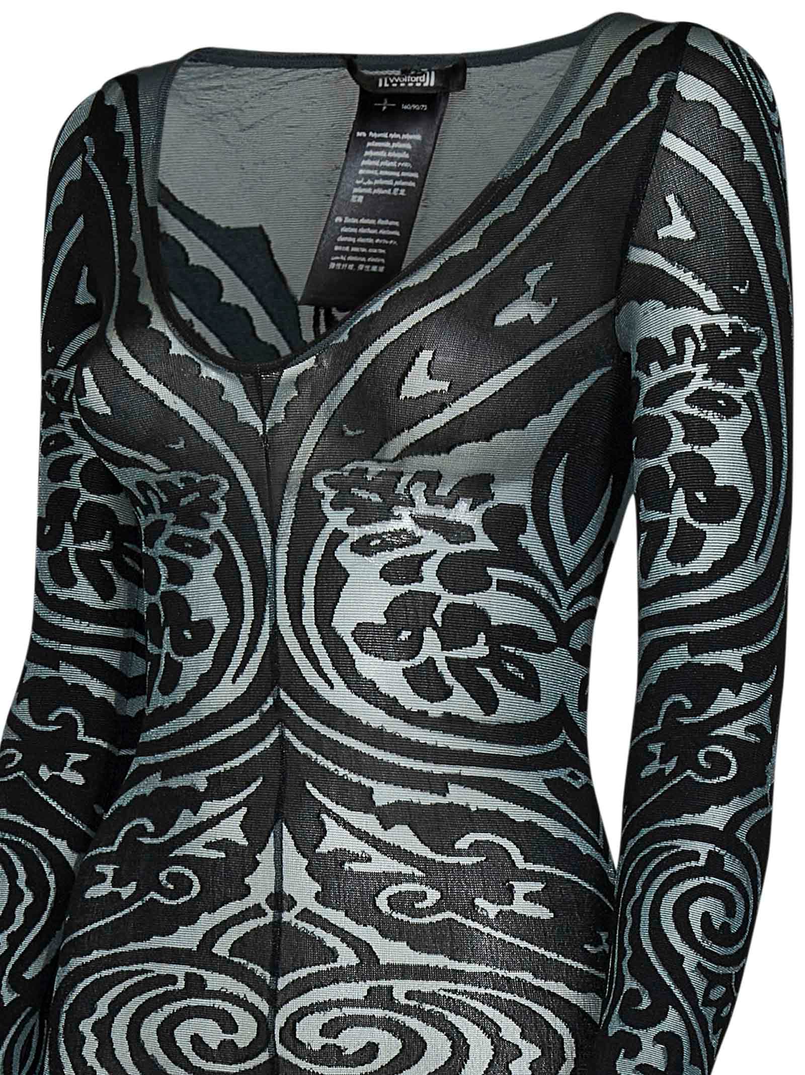 Shop Wolford X Etro Paisley Tattoo Jumpsuit In Grey