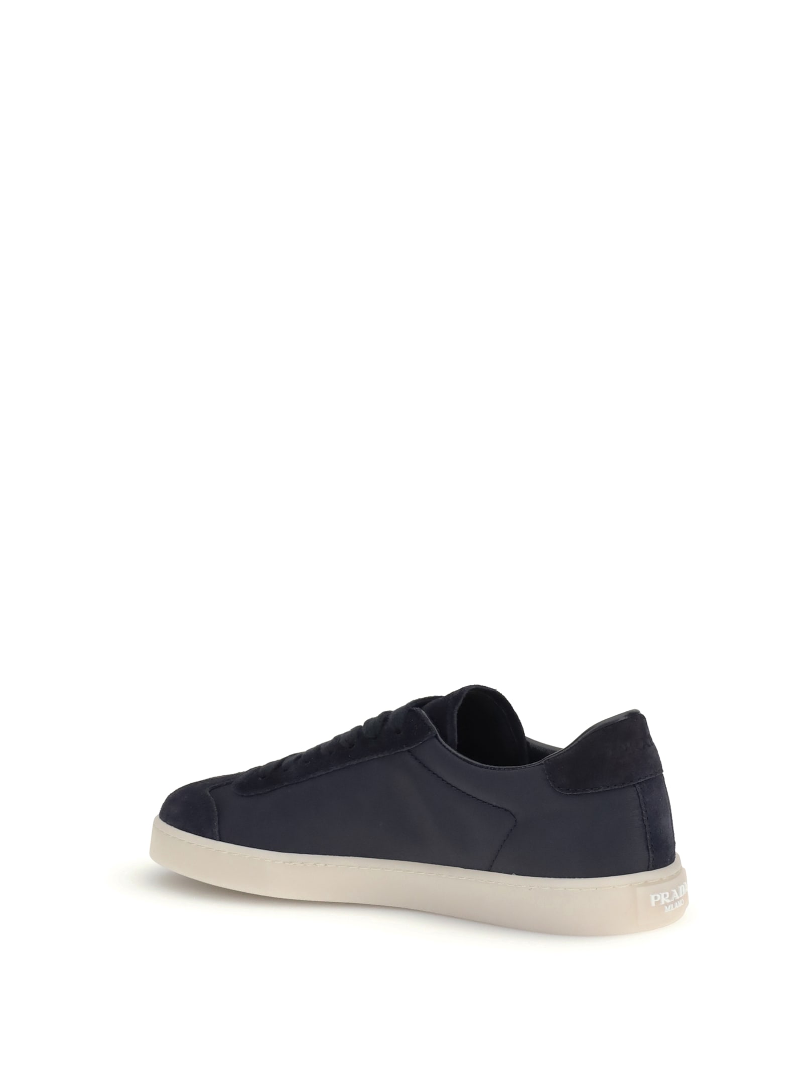 Prada Re-nylon And Suede Leather Sneakers In Black