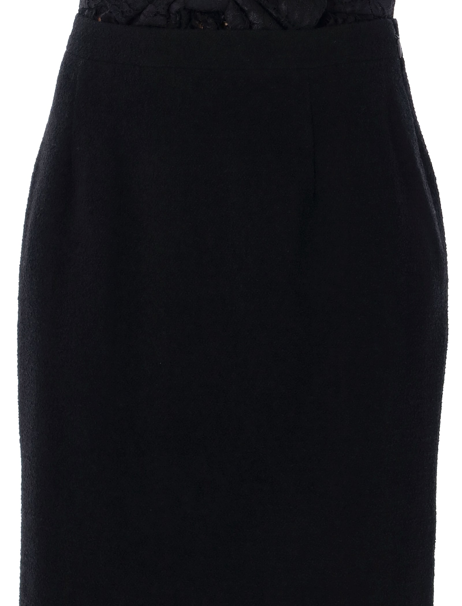 Shop Alessandra Rich Tweed Boucle Midi Skirt In Black