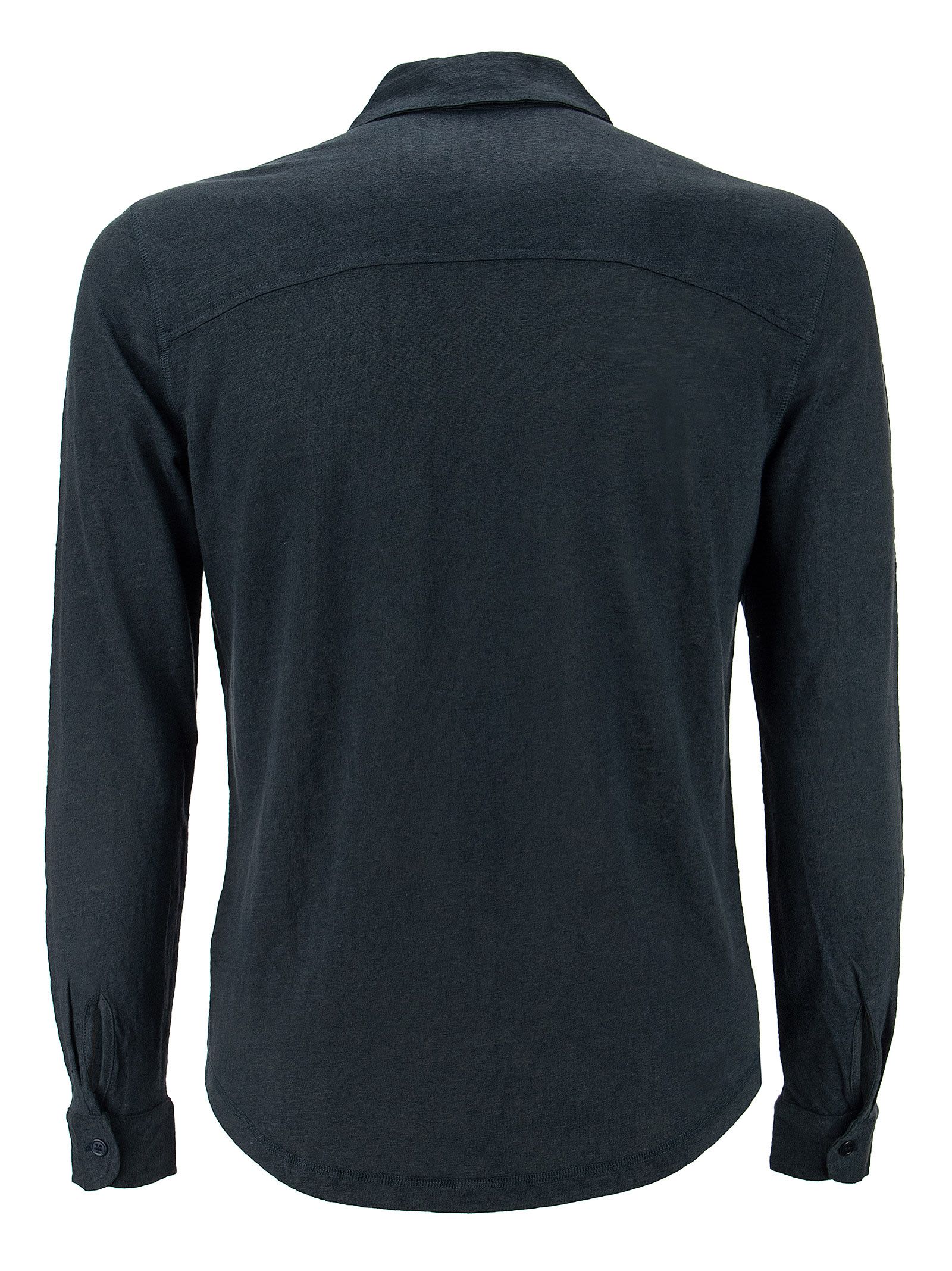 Majestic Linen Shirt With Long Sleeves In Black | ModeSens