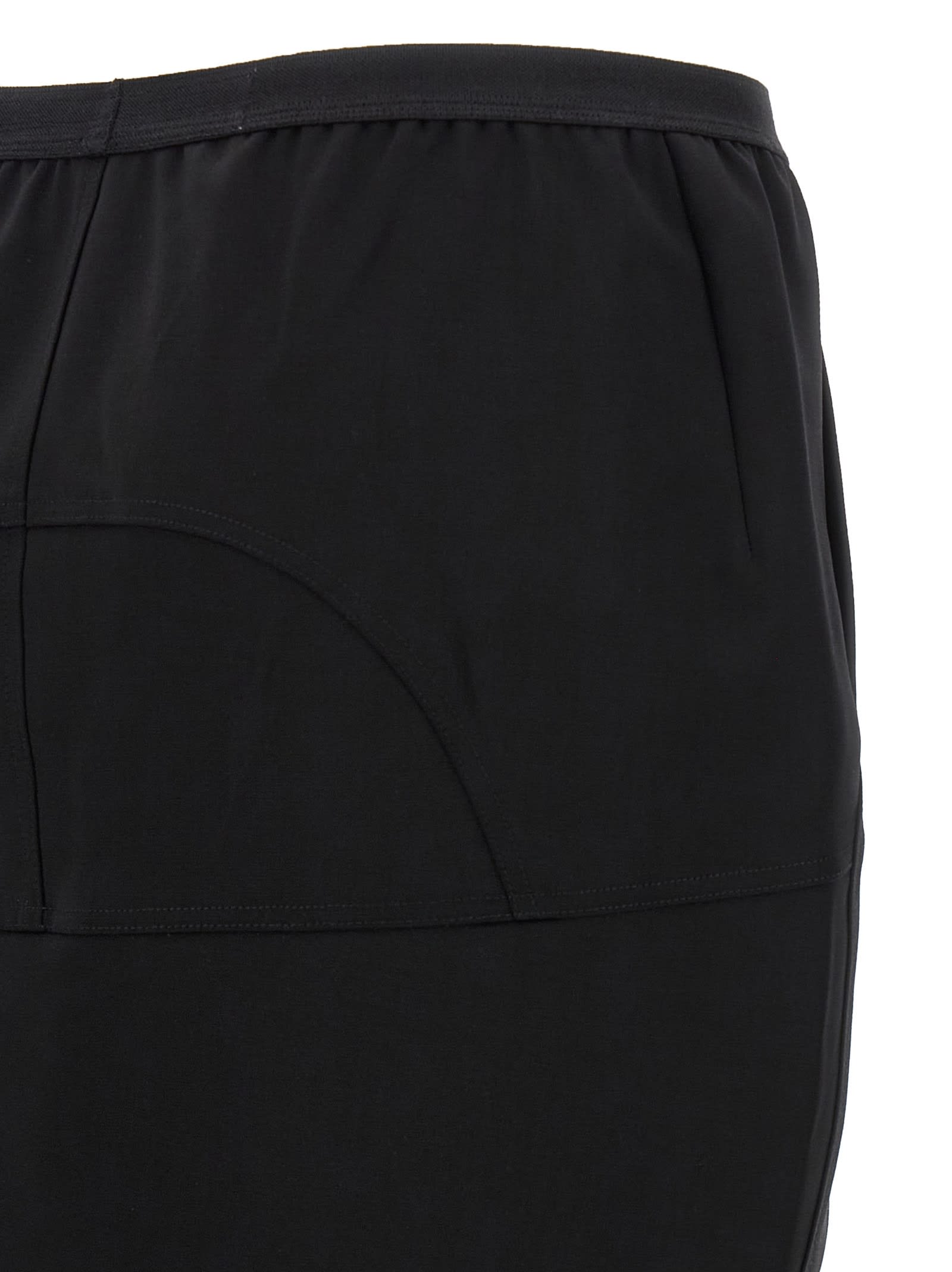 Rick Owens Soft Pillar Long Skirt In Black