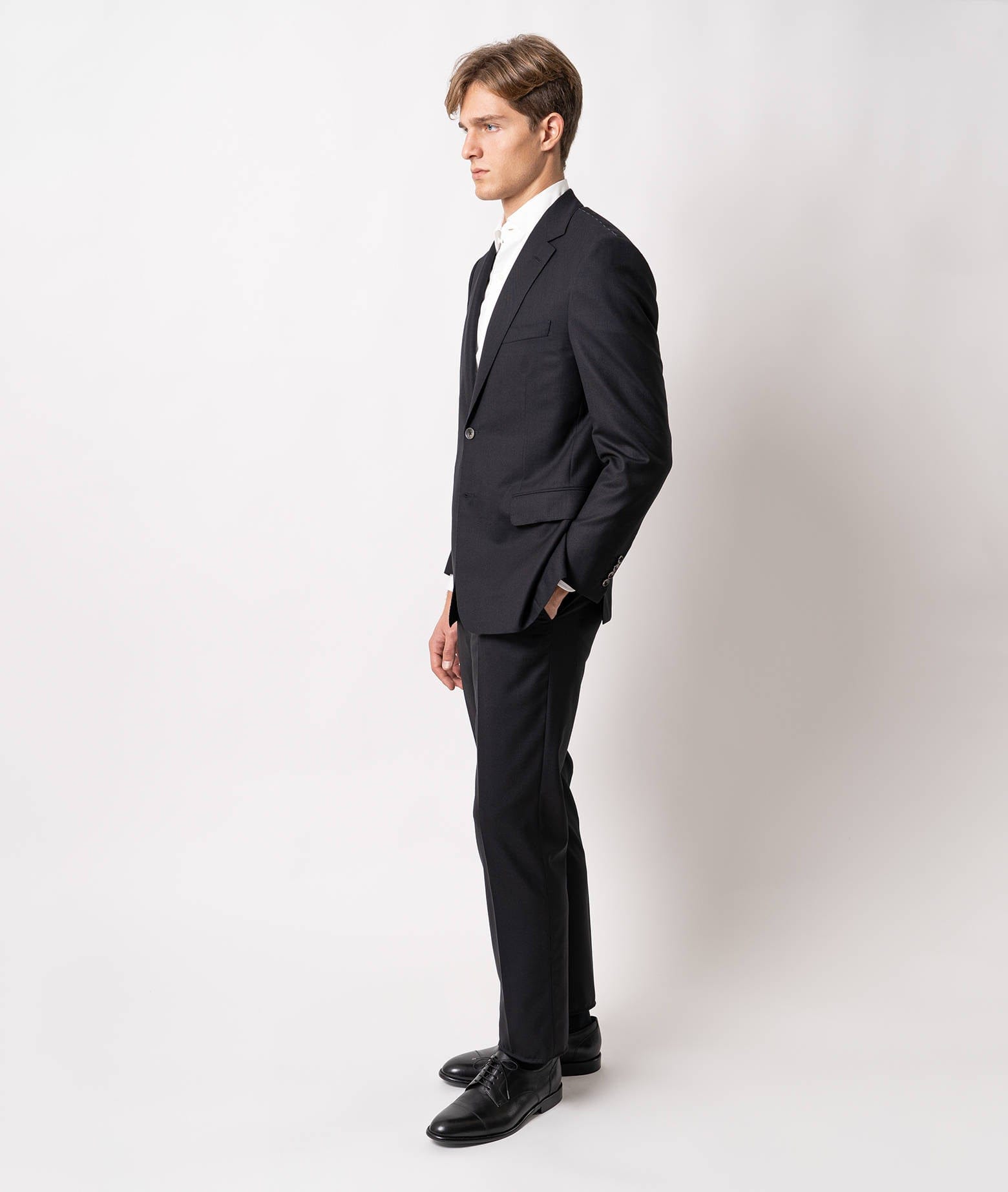 Larusmiani Single-breasted Wool Suit Londra Suit In Black
