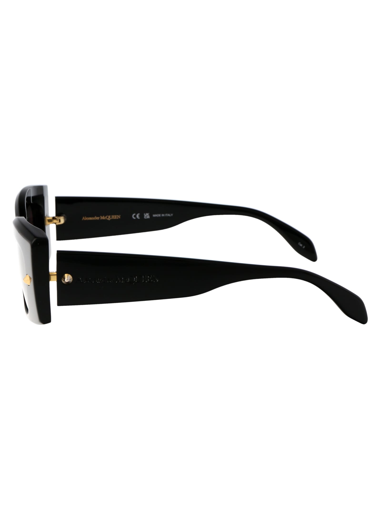Shop Alexander Mcqueen Am0426s Sunglasses In 001 Black Black Grey