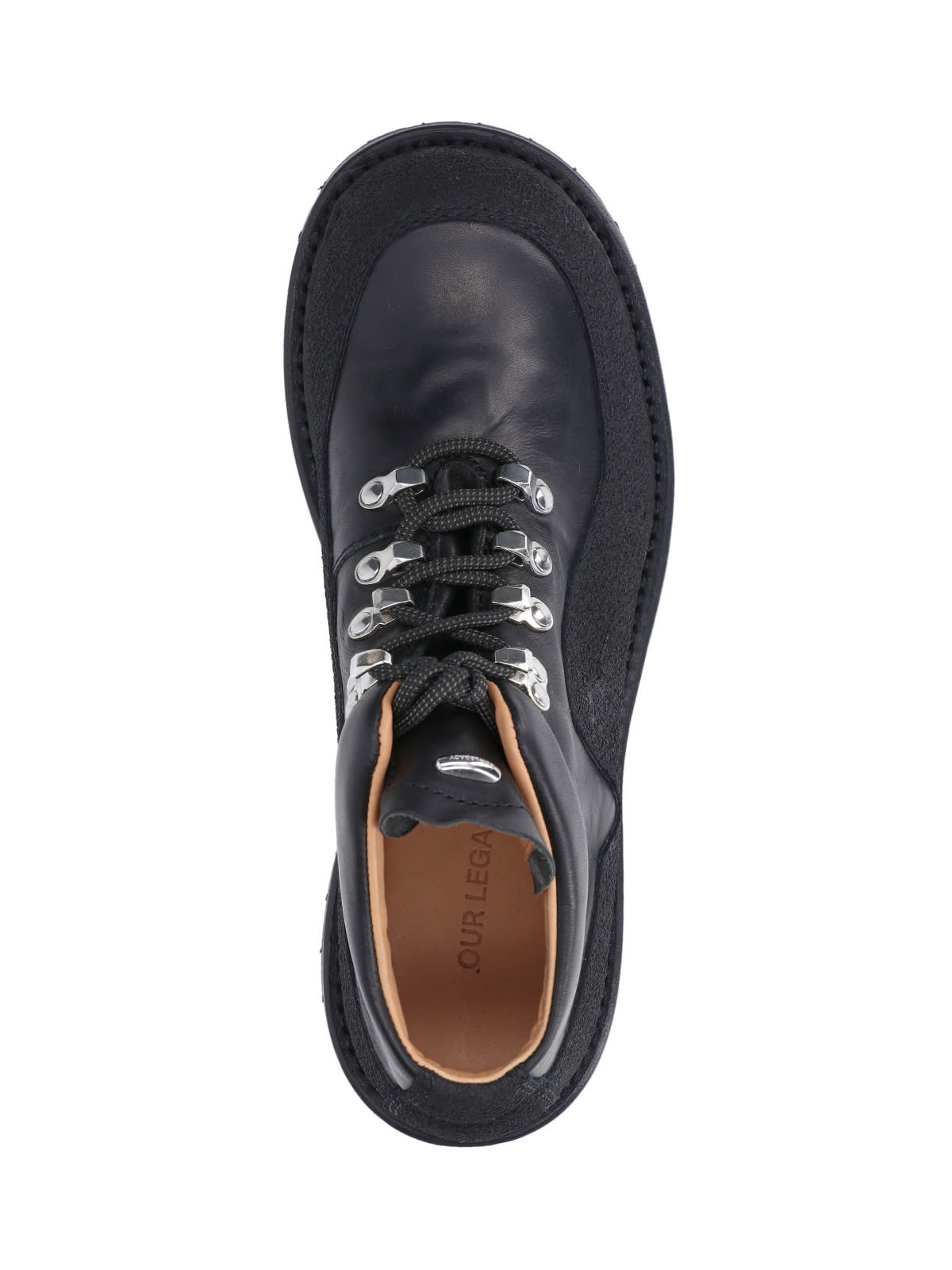 Our Legacy Ankle Boots With Round Toe And Lug Sole In Black