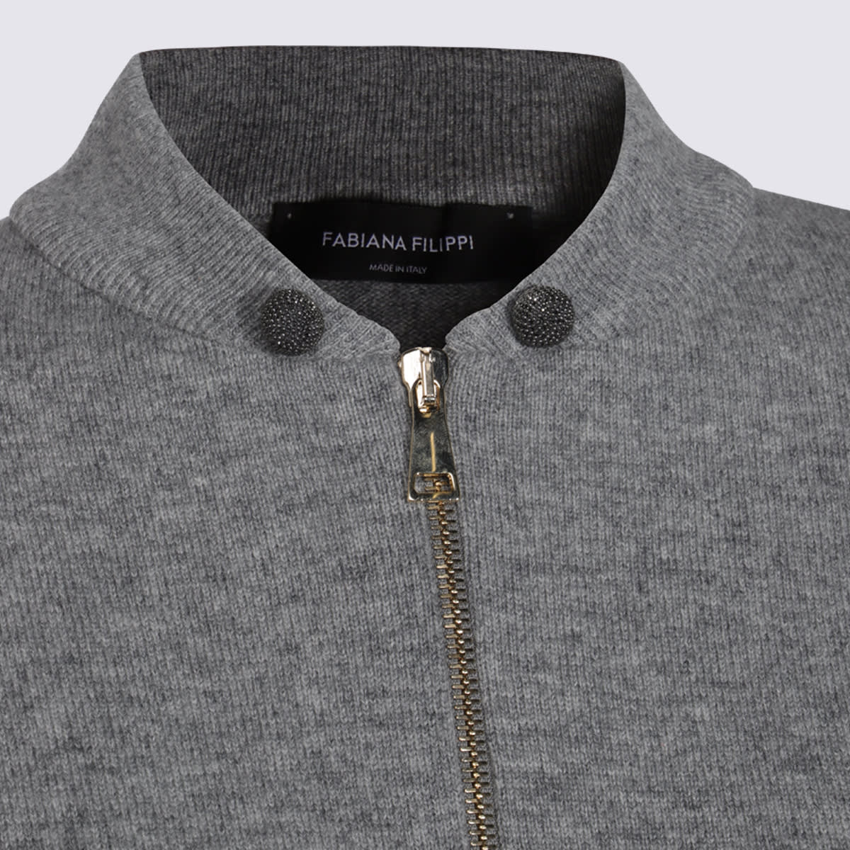 Fabiana Filippi Casual Jacket With Elastic Hem And Side Pockets In Gray