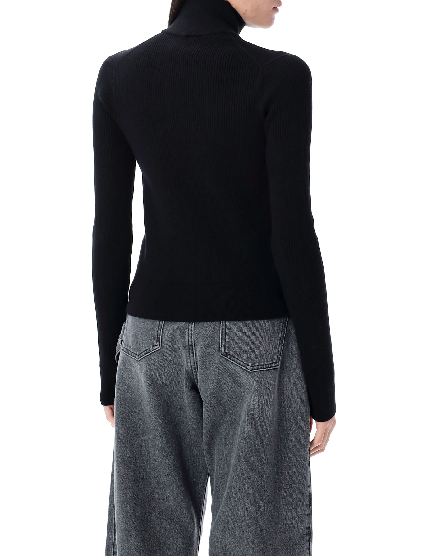 Shop Jw Anderson Fitted Zip Up Cardigan In Black