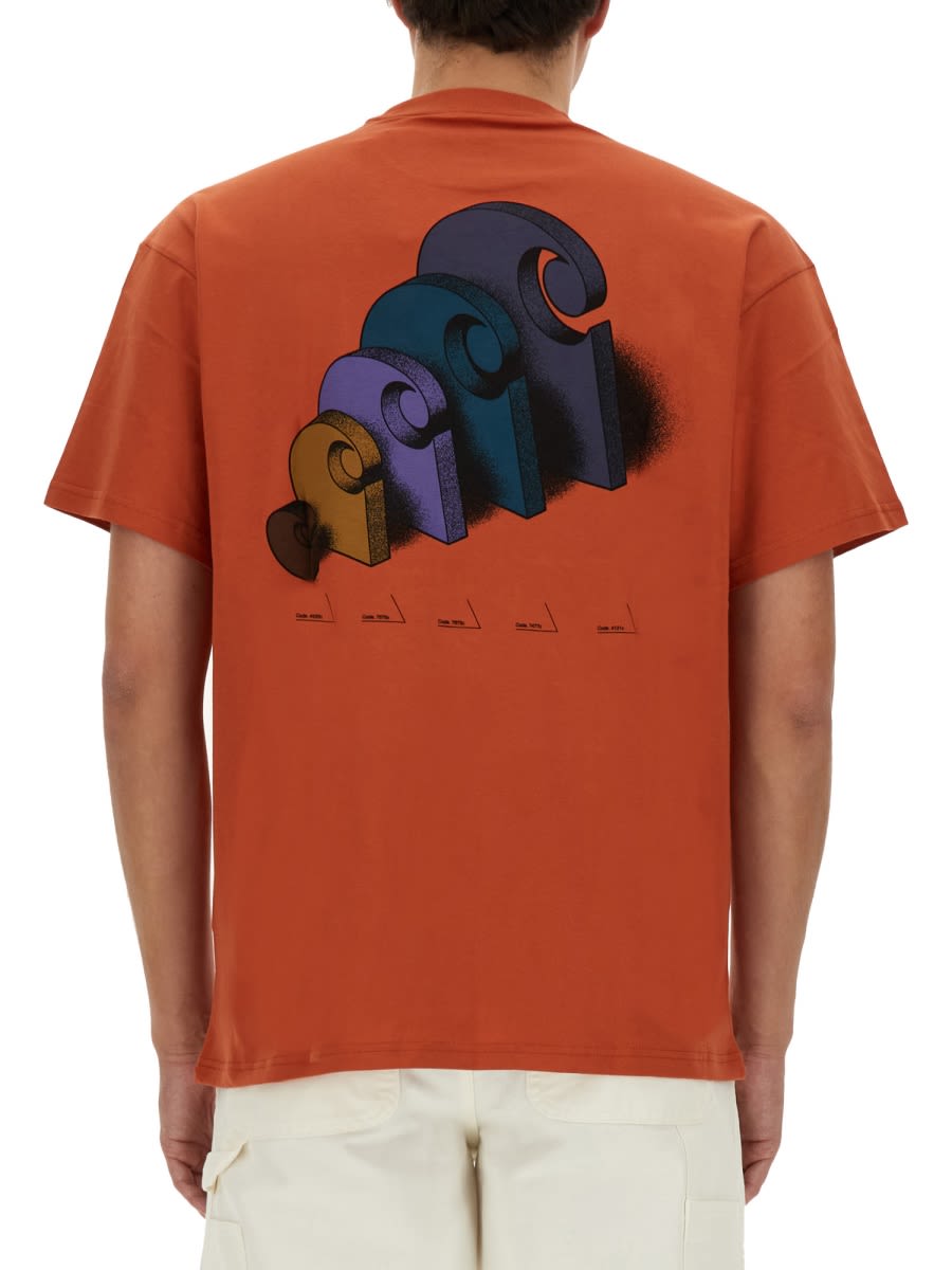 Shop Carhartt T-shirt Diagram In Orange