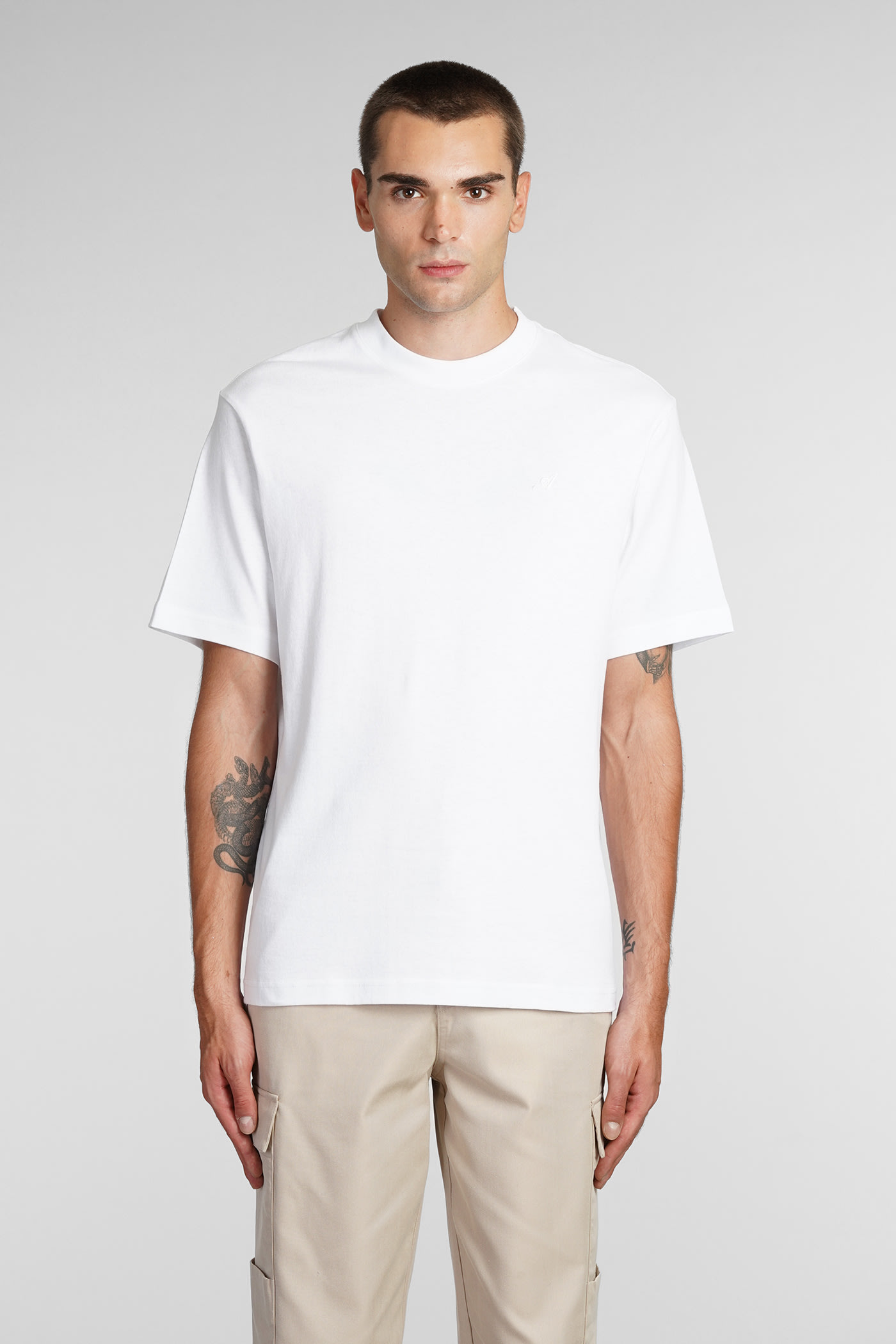 Signature T-shirt In White Cotton