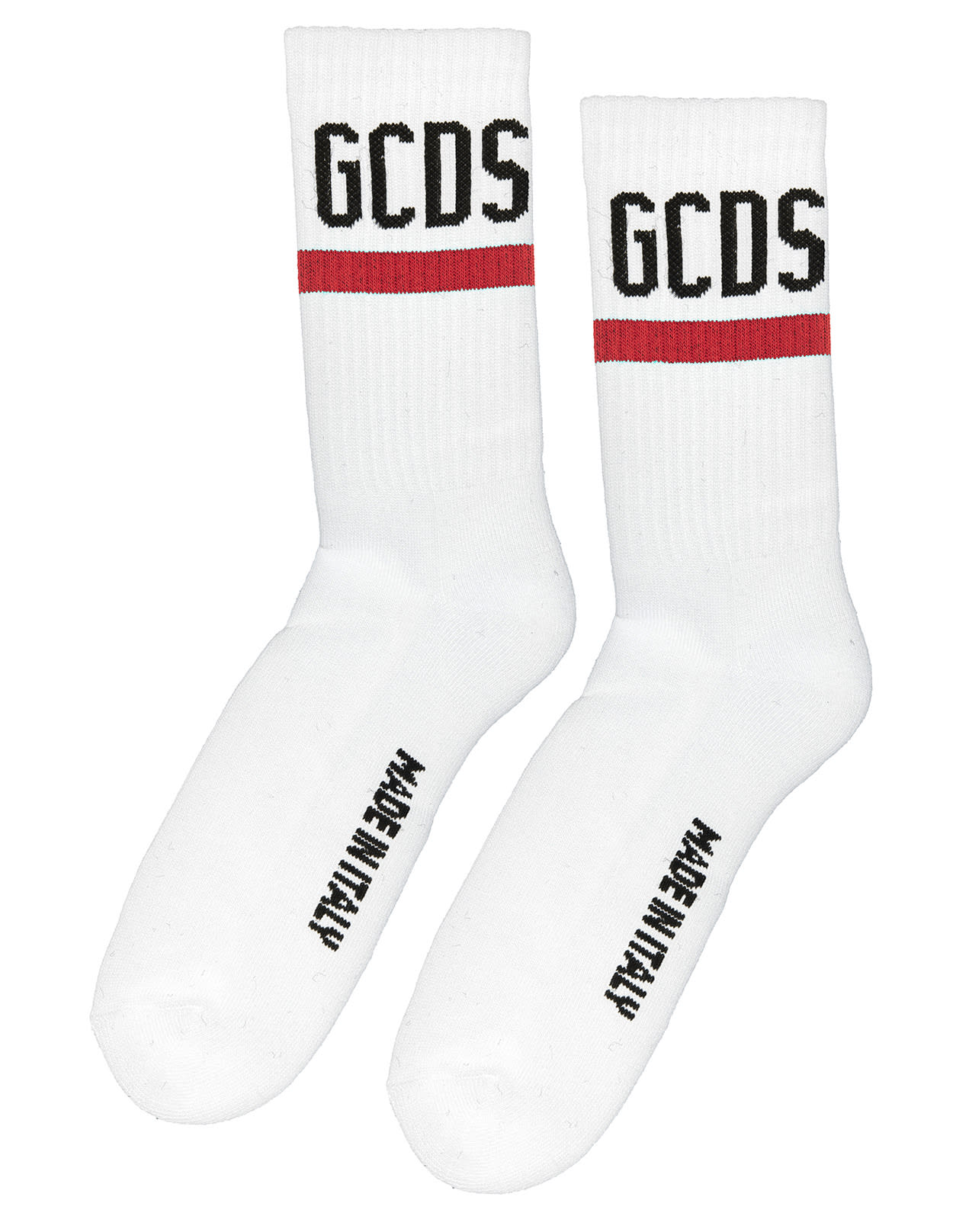 GCDS Unisex White Socks With Logo