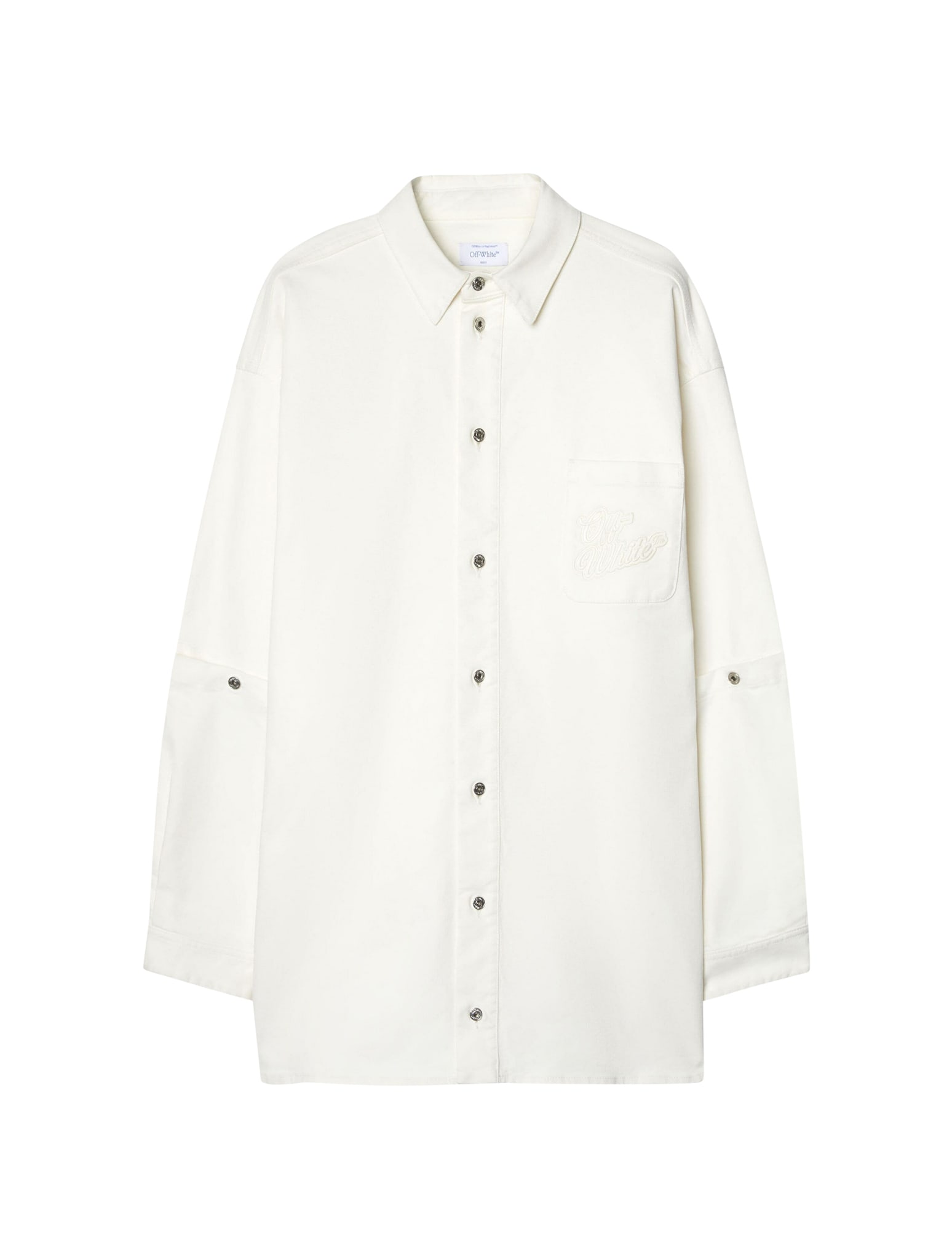 Shop Off-white Overshirt In Denim In Raw White