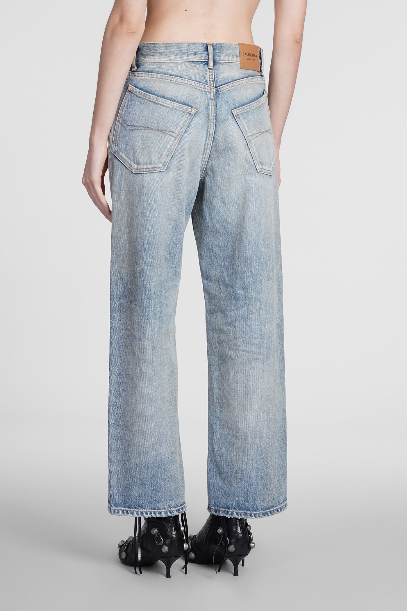 Shop Balenciaga Jeans In Cyan Denim