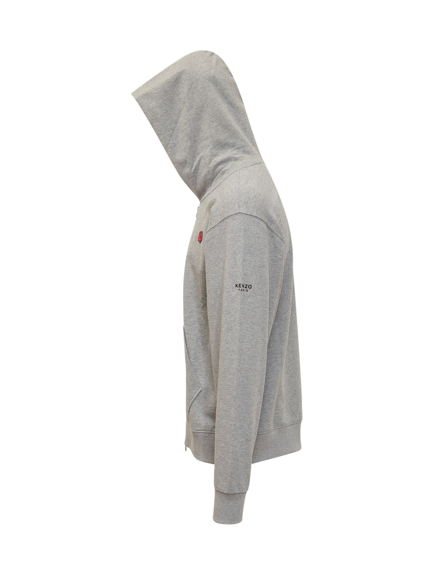 Shop Kenzo Hoodie With Logo In Light Grey