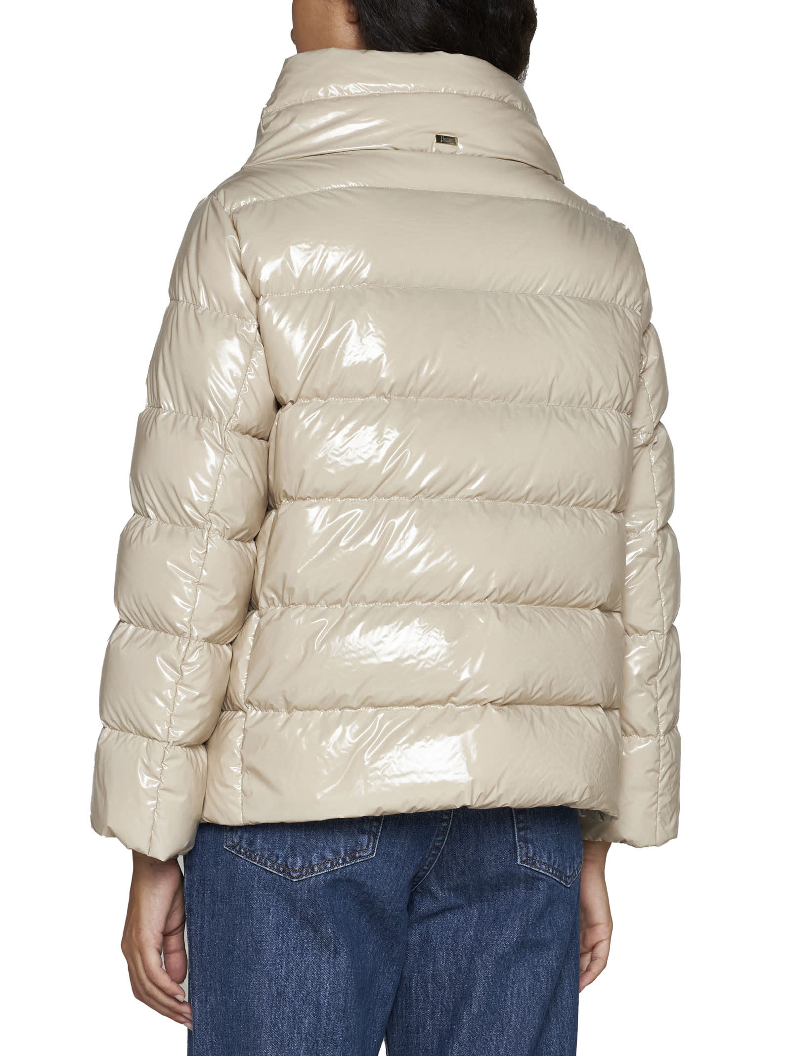 Herno Cappa Gloss Con Manicotti Down Jacket In Chantilly