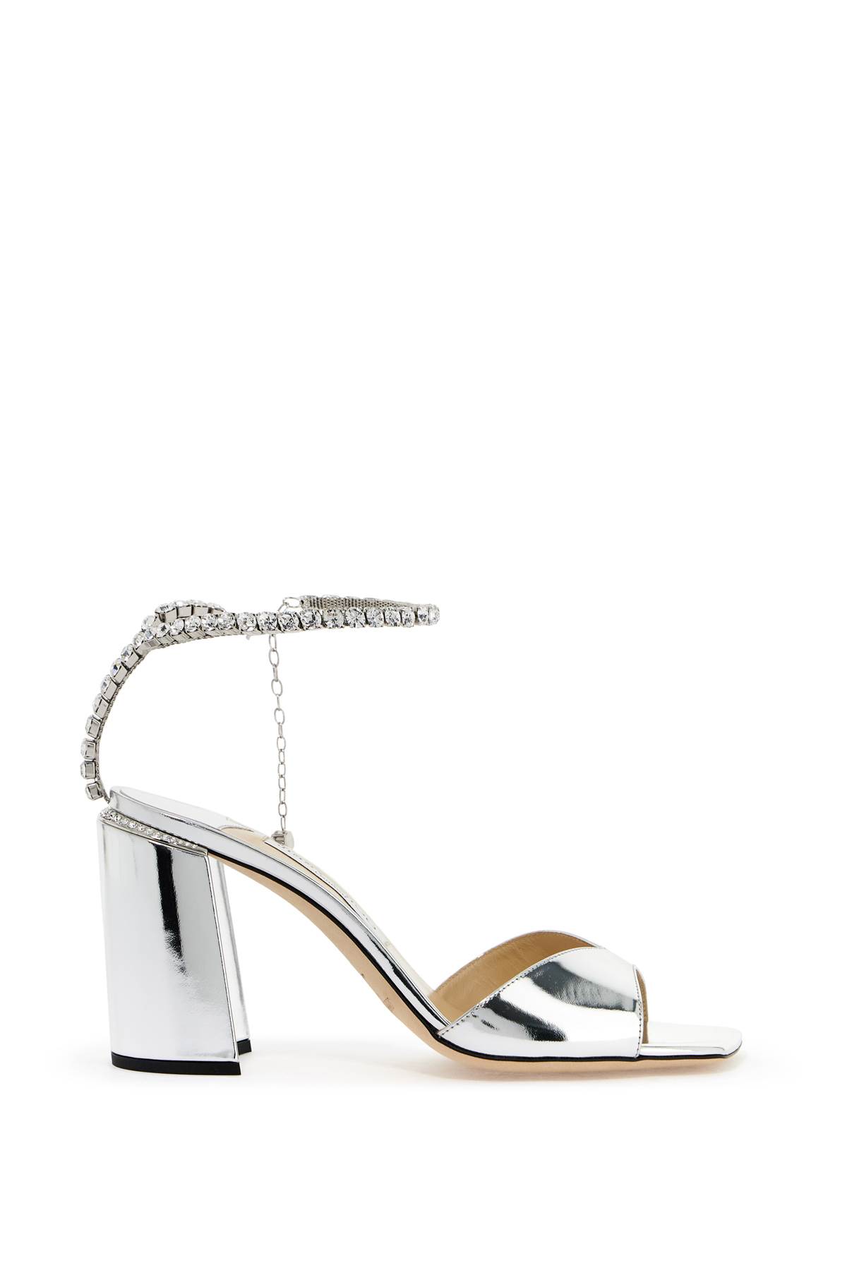 Shop Jimmy Choo Saeda 85 Sand In Silver Crystal (silver)