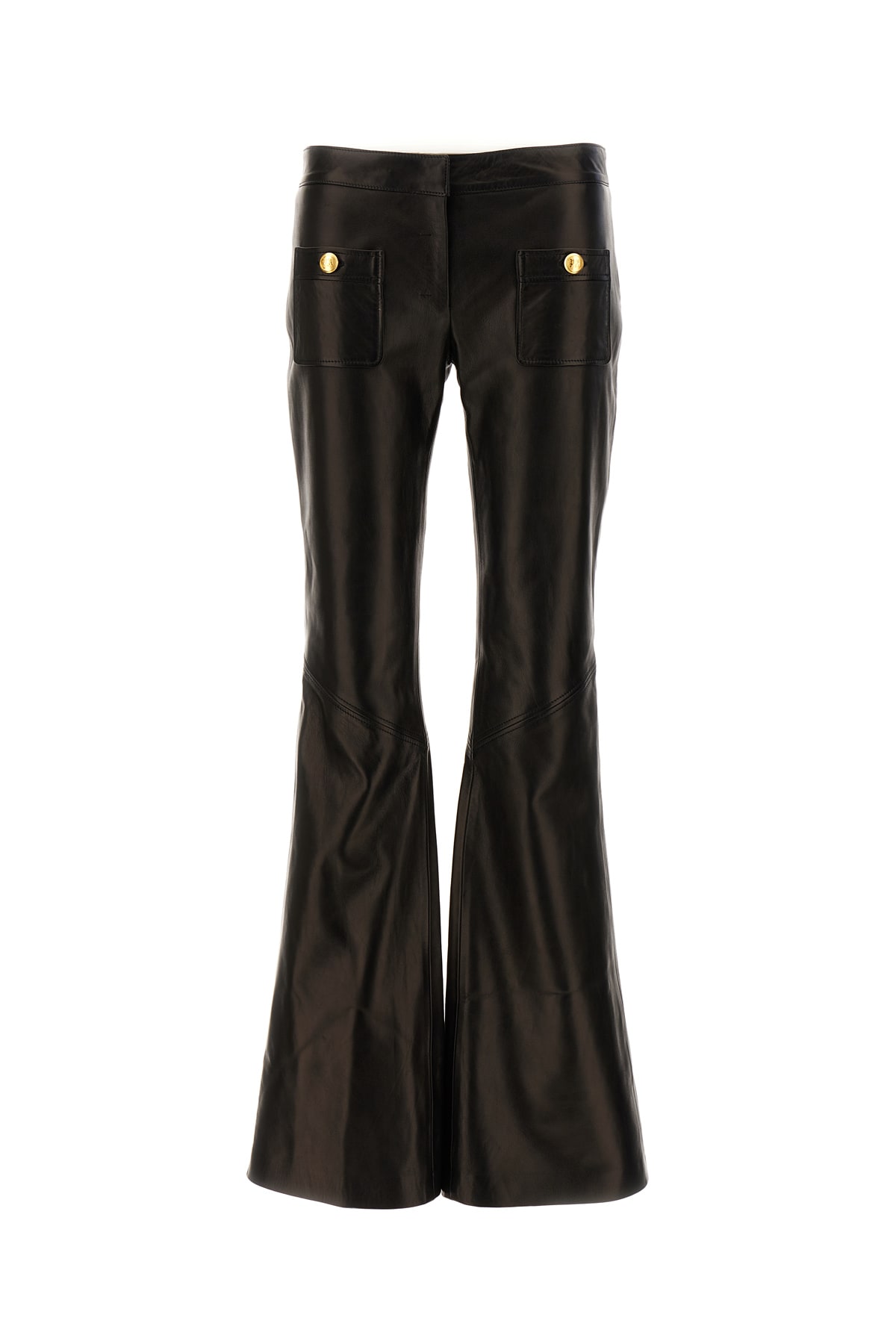 Shop Palm Angels Black Leather Pant In 1076