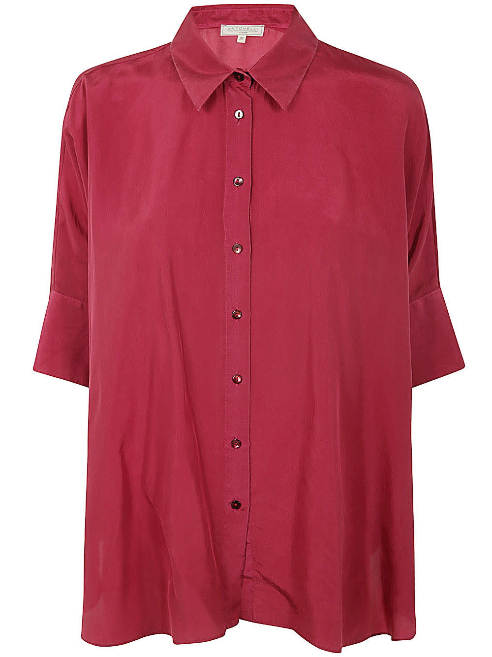 Shop Antonelli Bassano Short Sleeves Oversized Shirt In Bordeaux