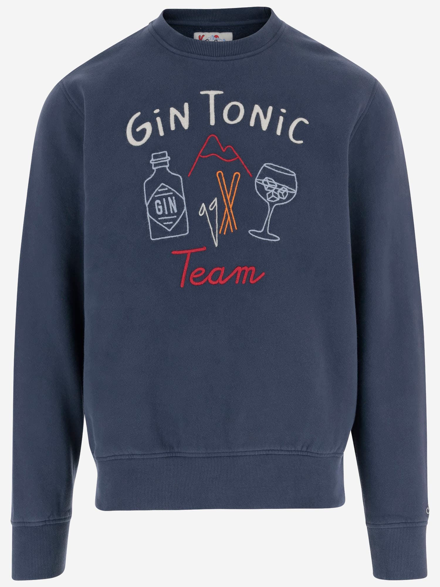 Mc2 Saint Barth Cotton Sweatshirt With Embroidered Logo In Blue