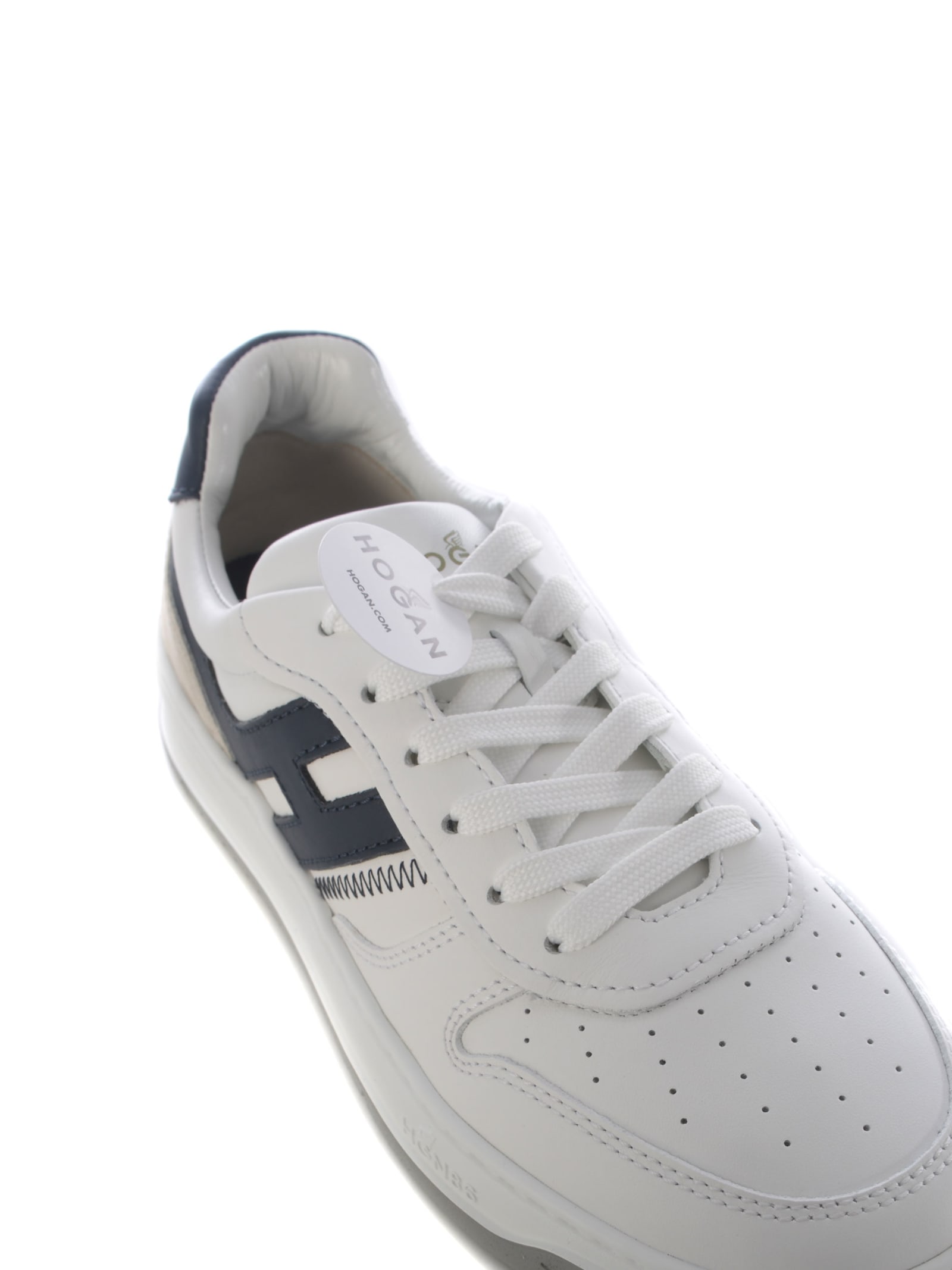 Shop Hogan Sneakers  H630 In Leather In Bianco