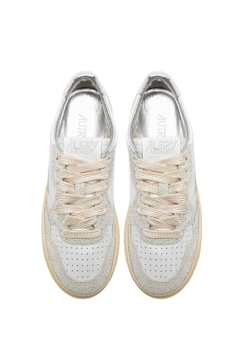 Autry Platform Low Lea Stars Wht Wht