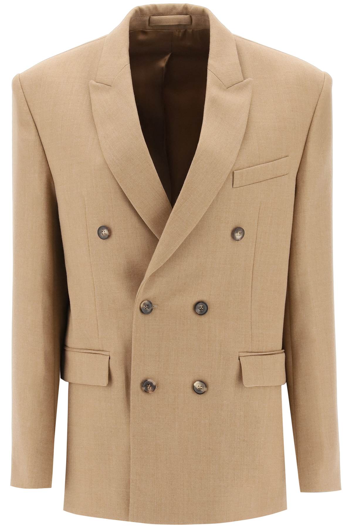 WARDROBE.NYC DOUBLE-BREASTED BLAZER IN VIRGIN WOOL GABARDINE