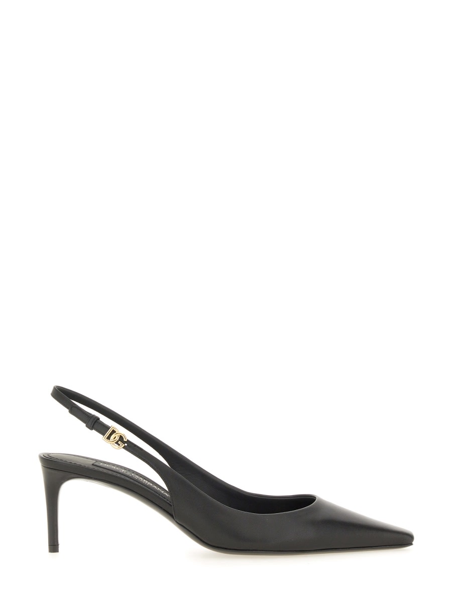 Shop Dolce & Gabbana Slingback With Logo In Black