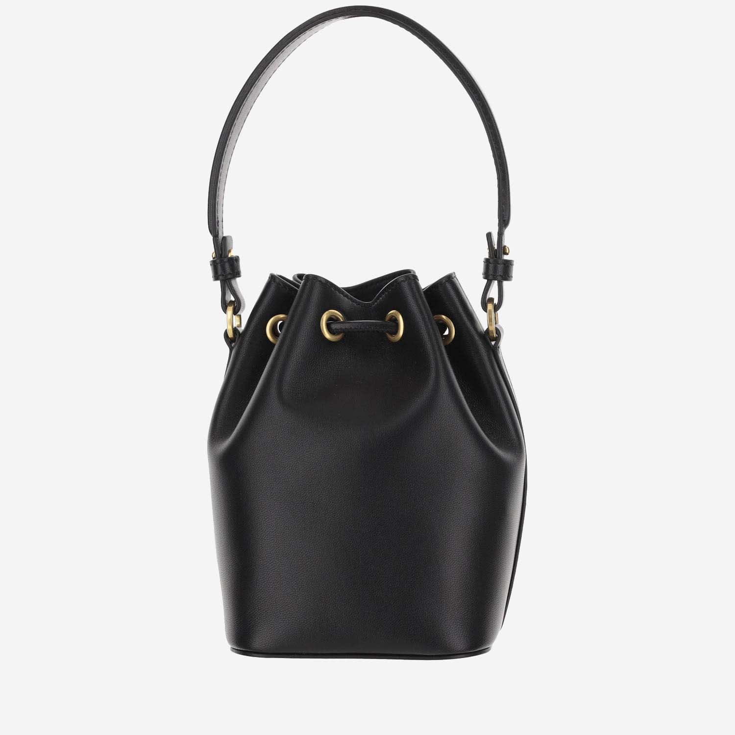 Shop Valentino Mini Vlogo Signature Bucket Bag In Nappa Leather In Black