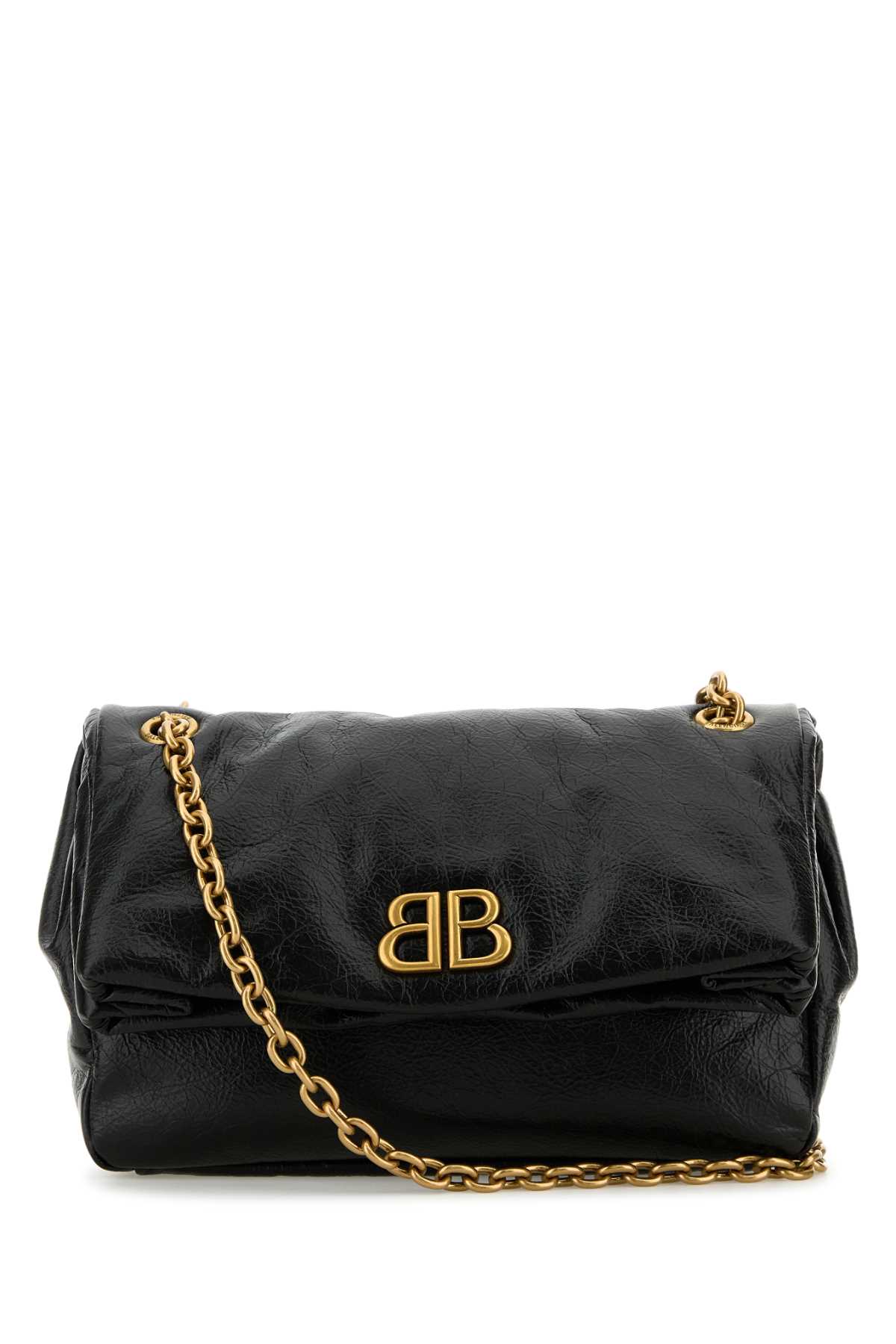 Shop Balenciaga Black Leather Monaco Shoulder Bag