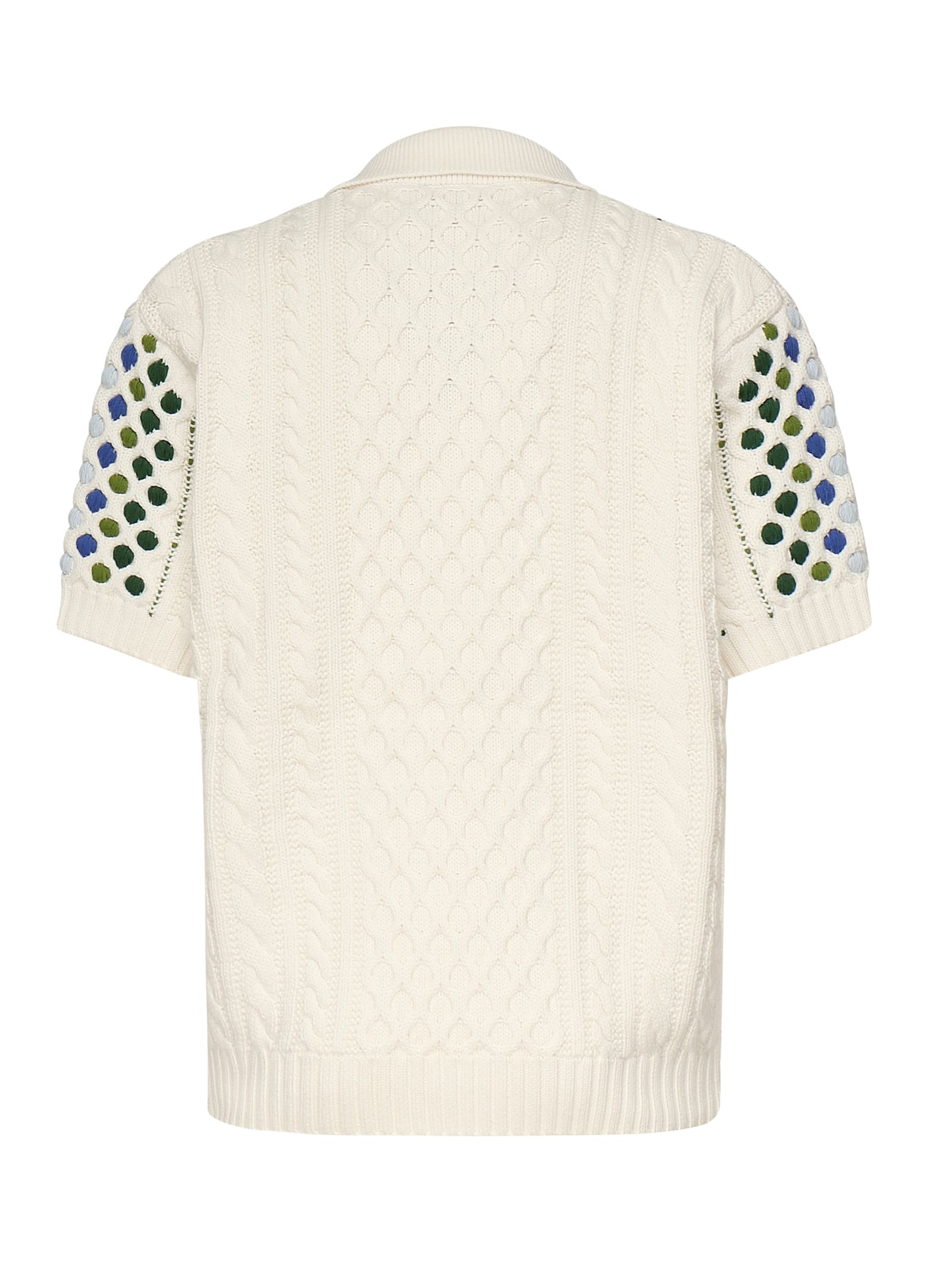 Drôle De Monsieur Brode Patterned-intarsia Cotton-knit Polo Shirt