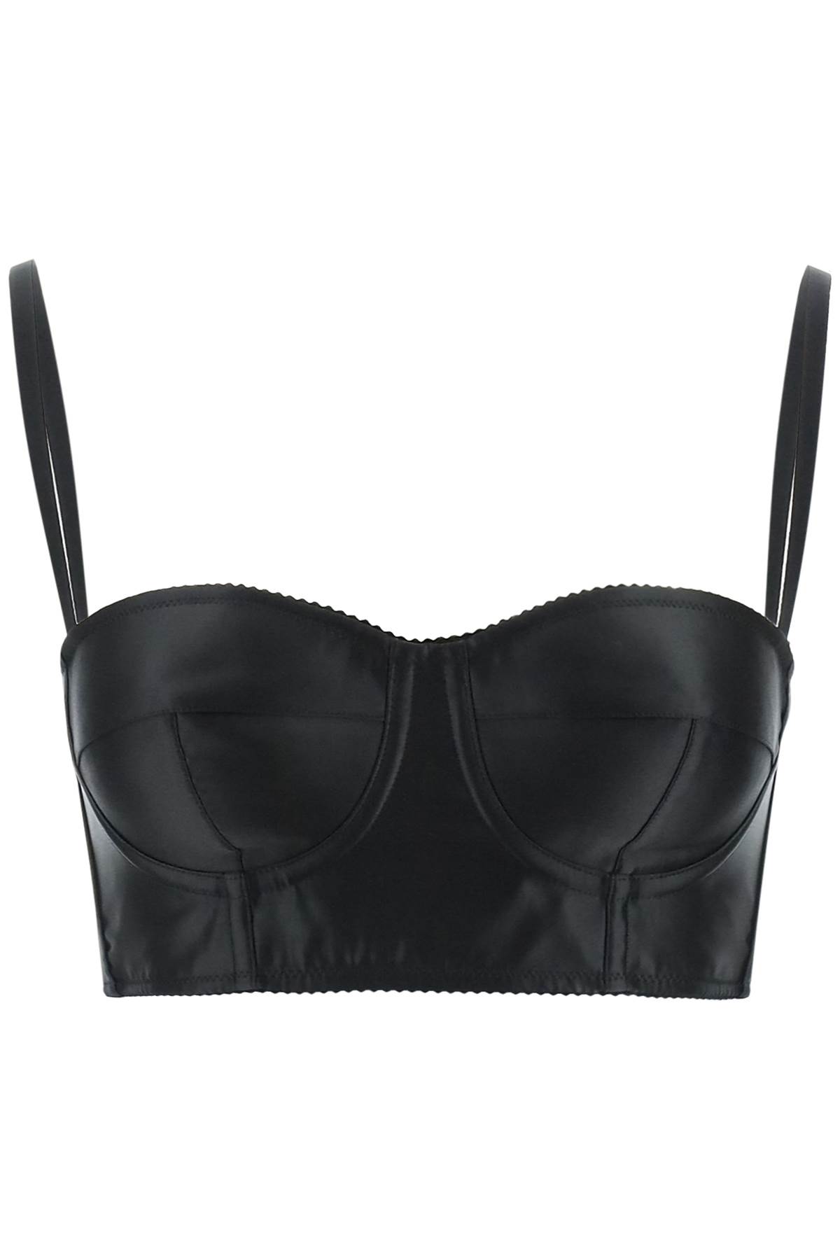 Dolce & Gabbana X Kim Kardashian Satin Bustier In Nero (black)