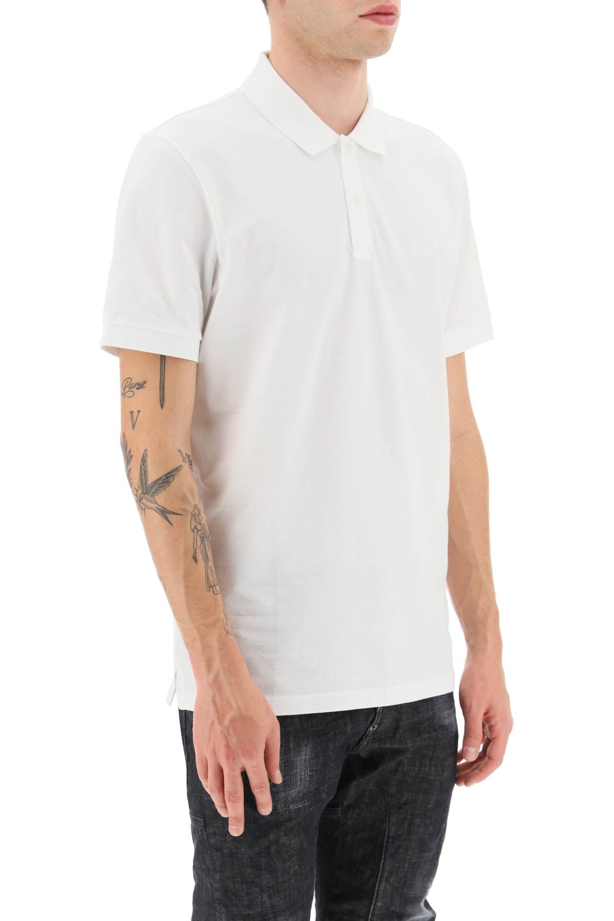 Shop Hugo Boss Organic Cotton Polo Shirt In White (white)