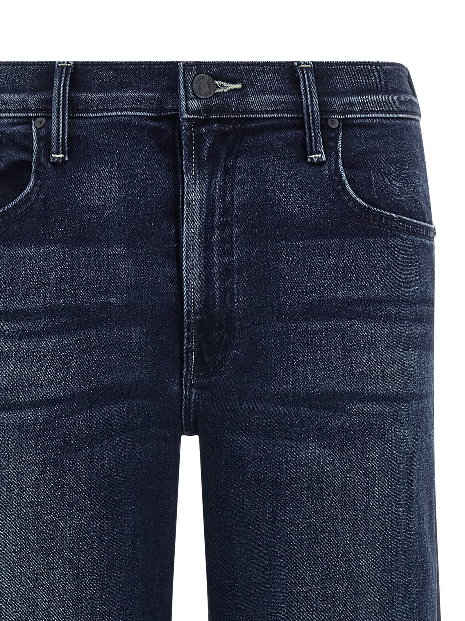 Mother The Mid Rise Maven Sneak Jeans In Blue