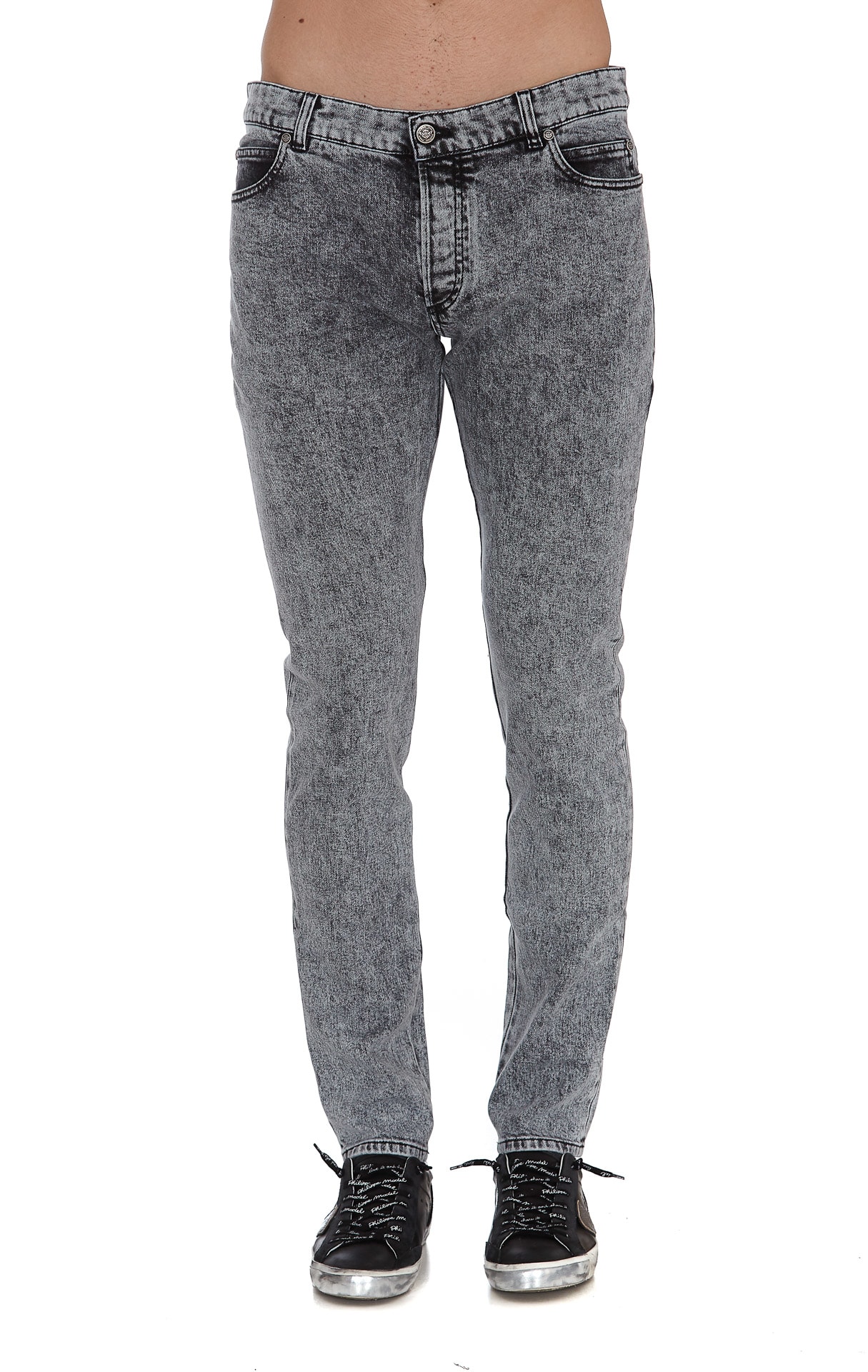Balmain Slim Jeans In Grey