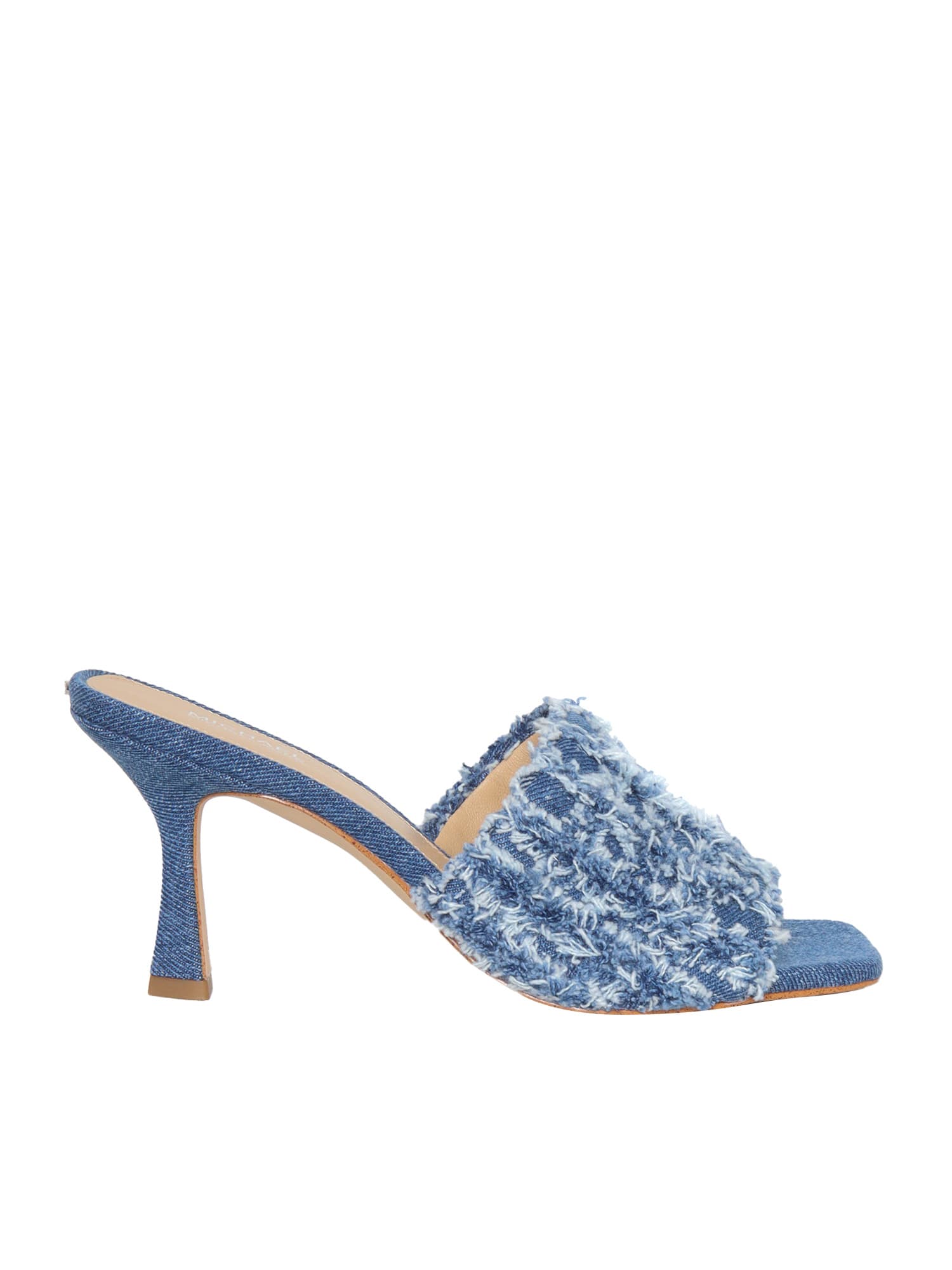 Michael Kors Denim-effect Tessa Mules Sandals In Blue