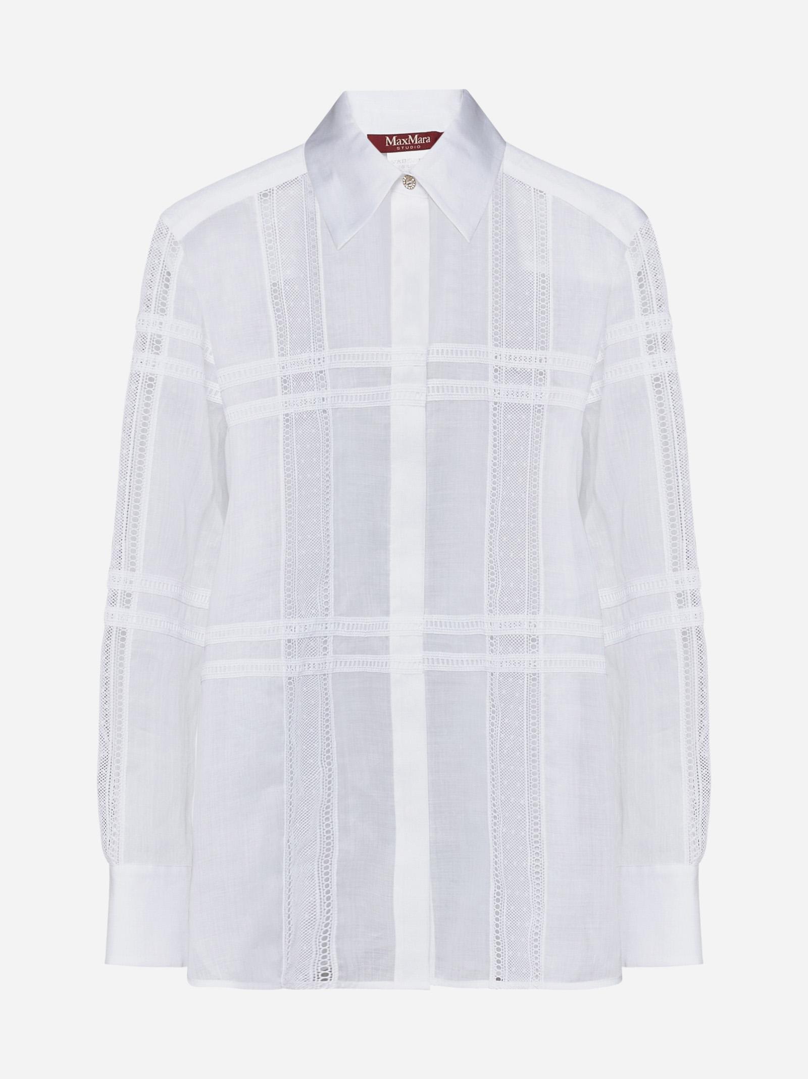 Shop Max Mara Tequila Cotton Shirt In White