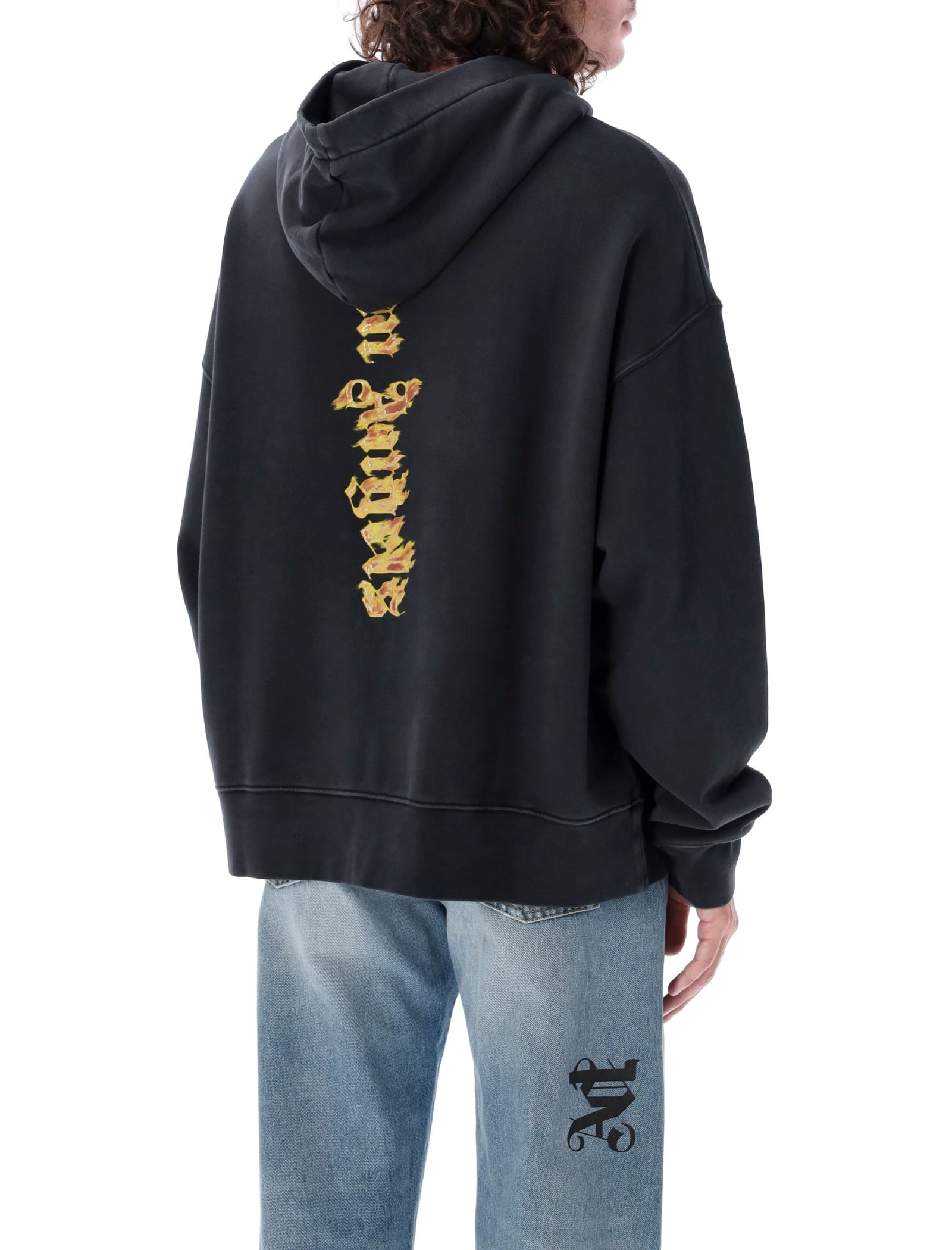 Shop Palm Angels Burning Palm Hoodie