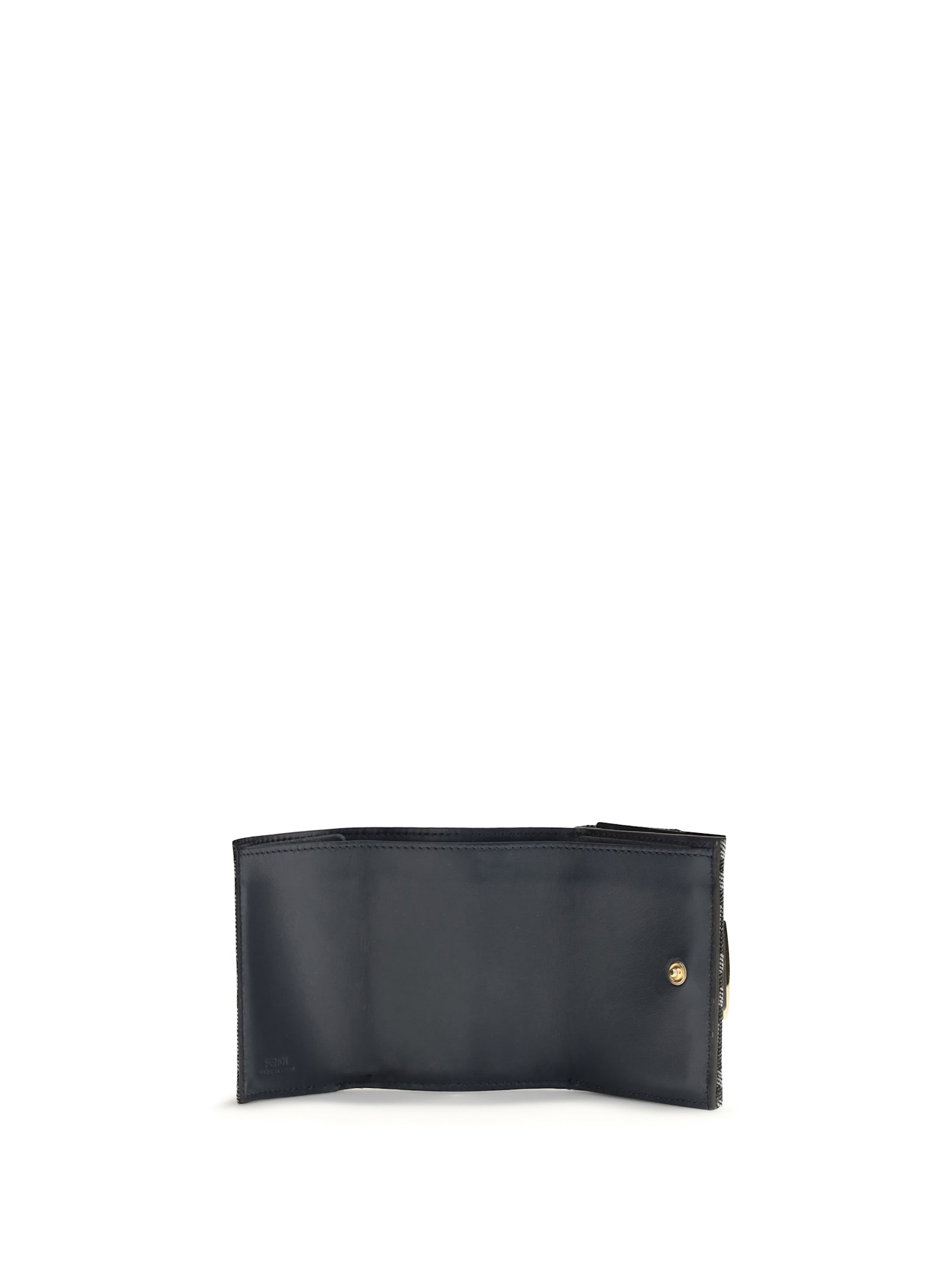Fendi Micro Baguette Wallet In Embroidered Denim