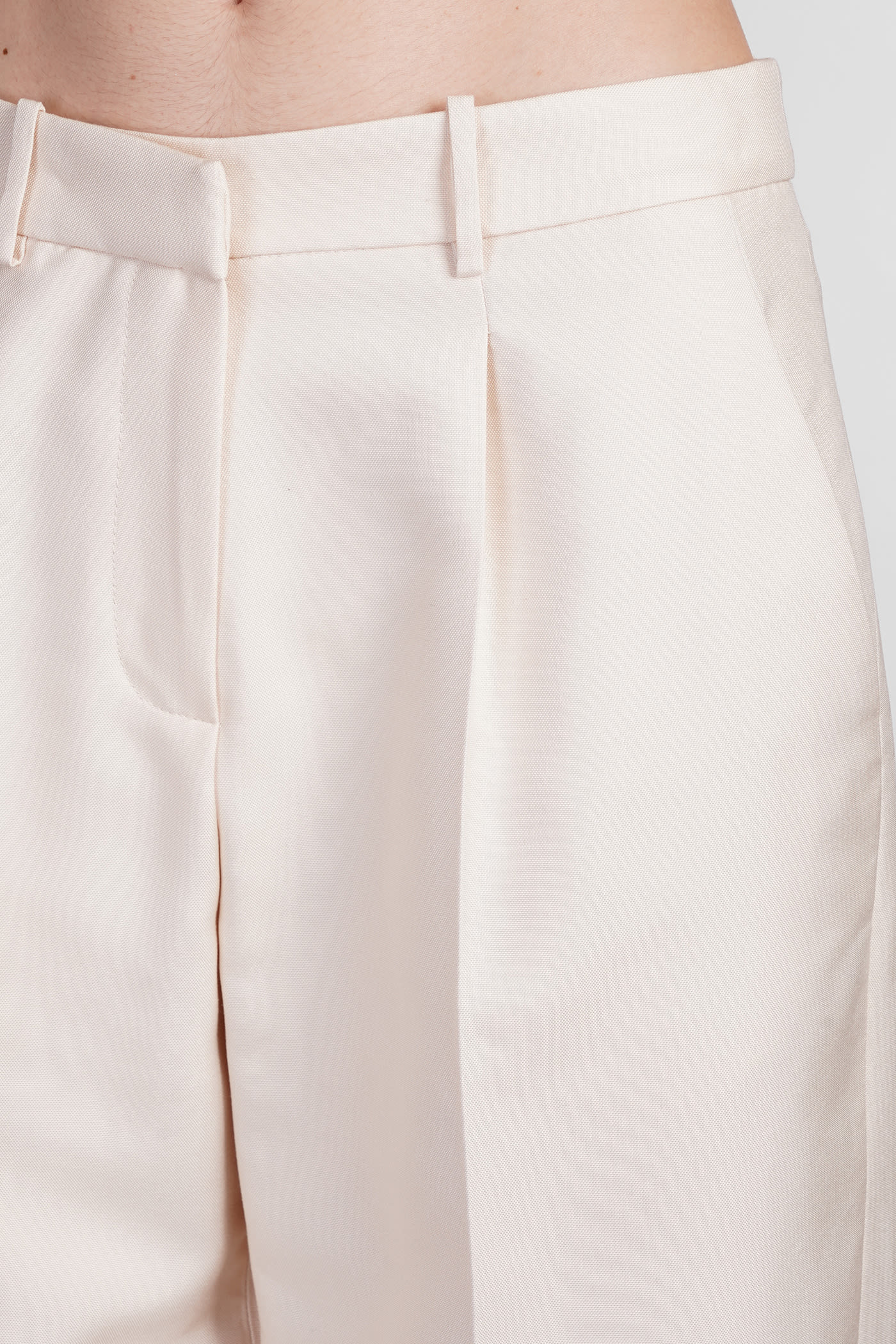 Shop Magda Butrym Pants In Beige Silk