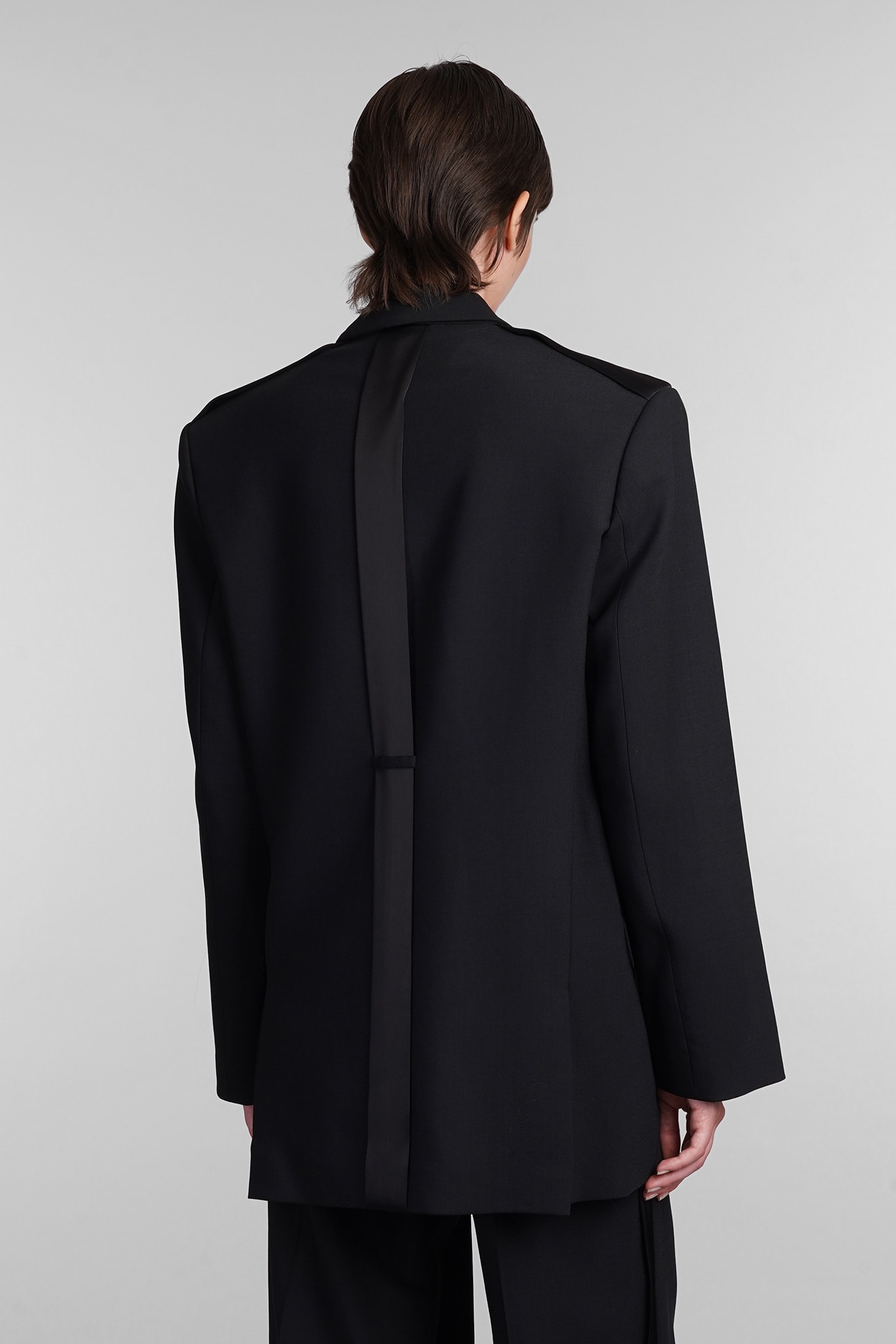 Shop David Koma Blazer In Black Wool