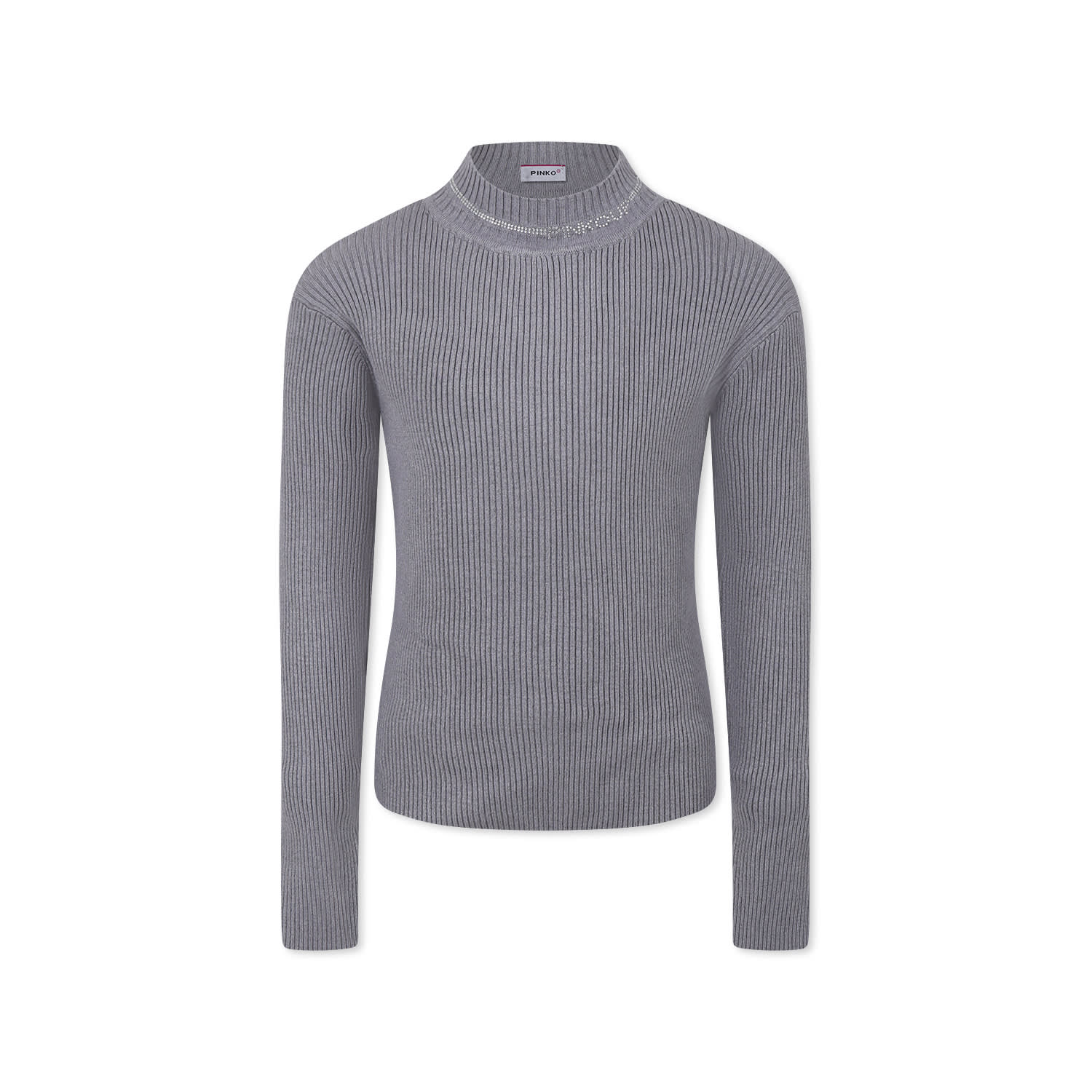 Pinko Kids' Grey Turtleneck For Girl With Logo