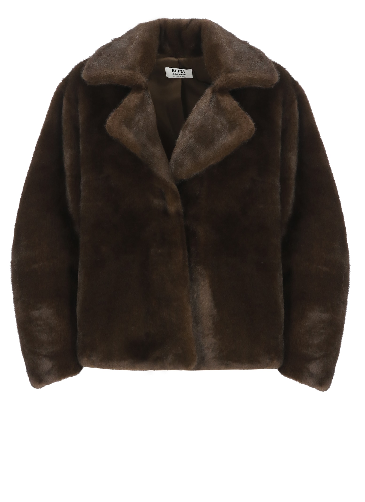 Betta Corradi Synth Fur Coat In Brown