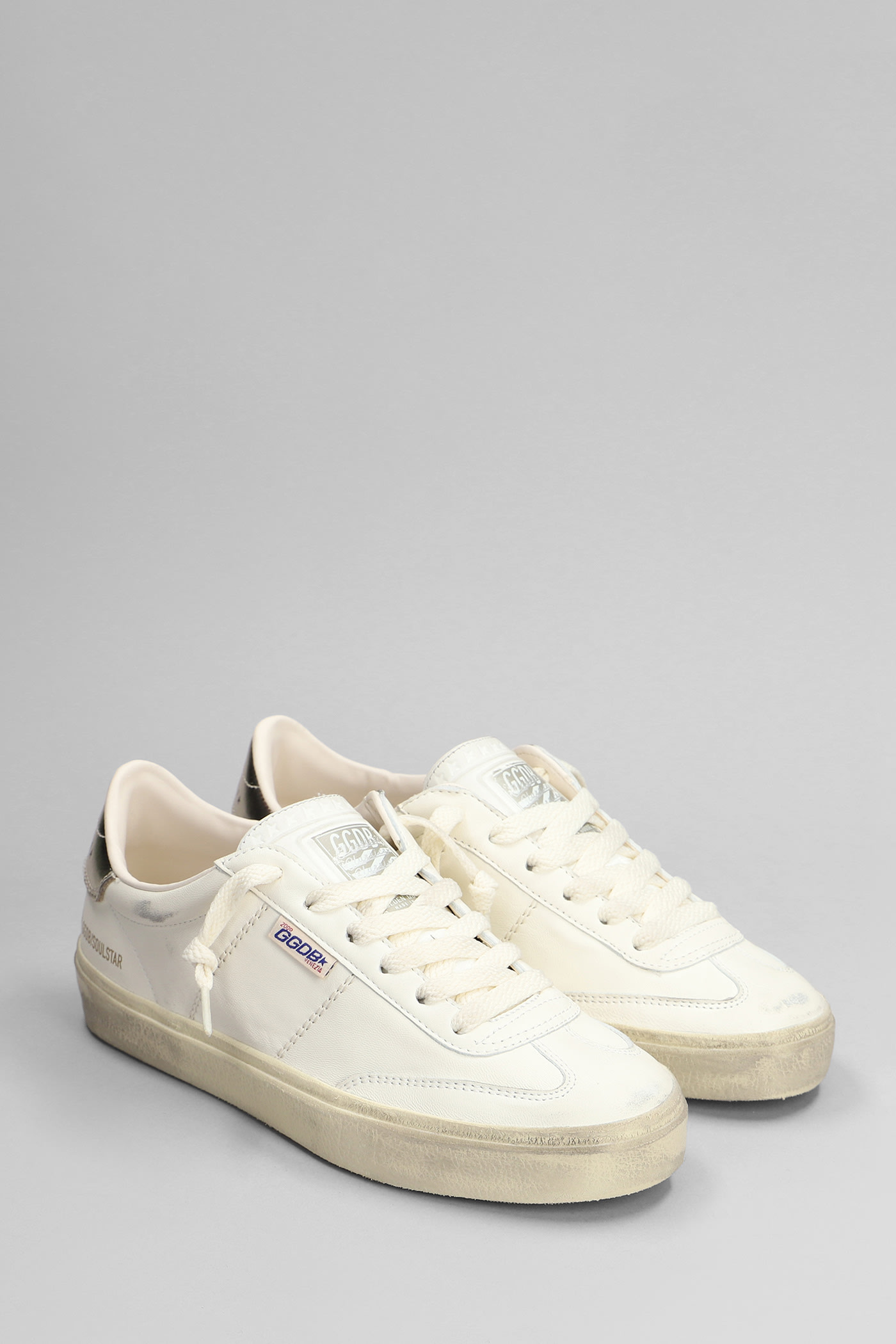 Shop Golden Goose Soul Star Sneakers In White Leather