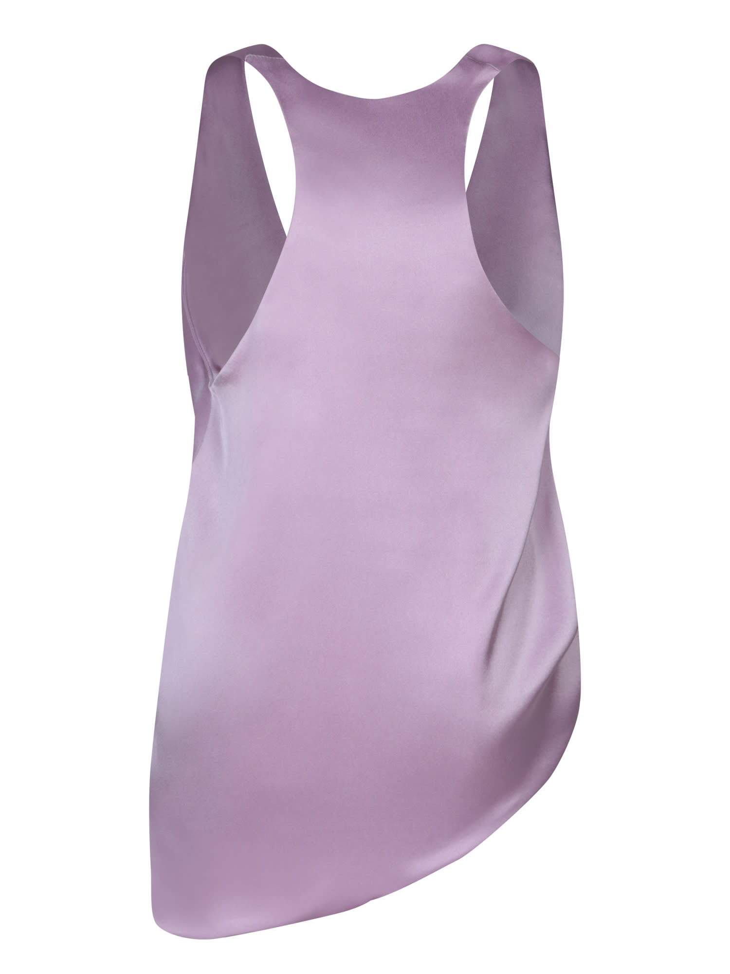 Shop Rev Asymmetrical Lilac Satin Top In Purple