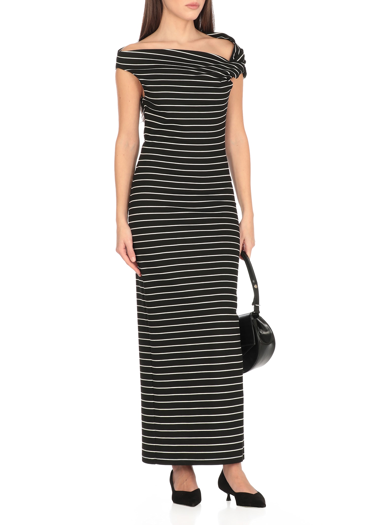 Msgm Dress Knee Length Wide Neck In Black