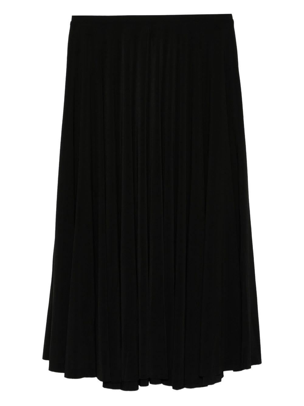 Norma Kamali Flared Pleated High-waisted Midi Skirt In Black
